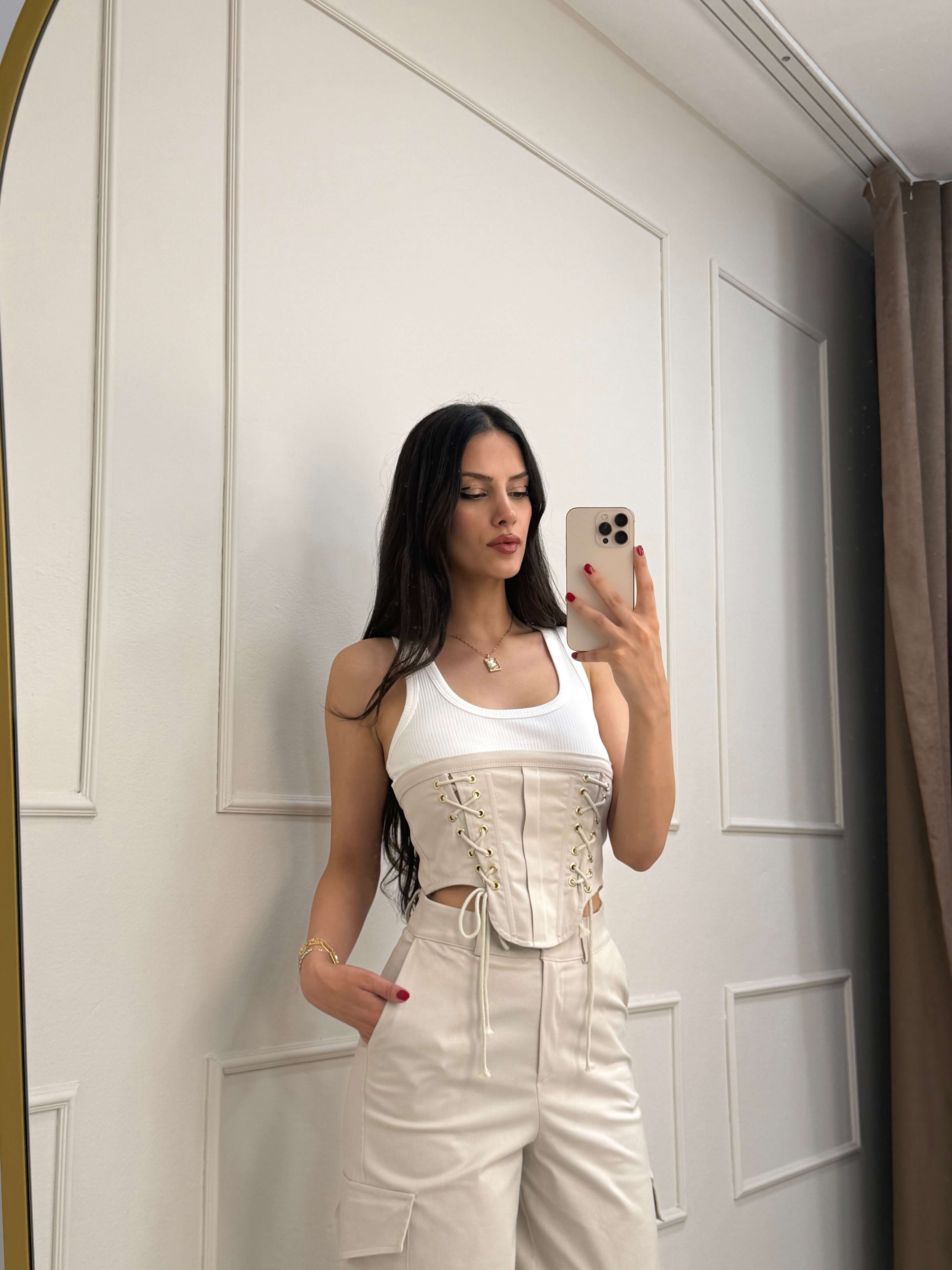 KORSAJ BLUZ PANTOLON TAKIM