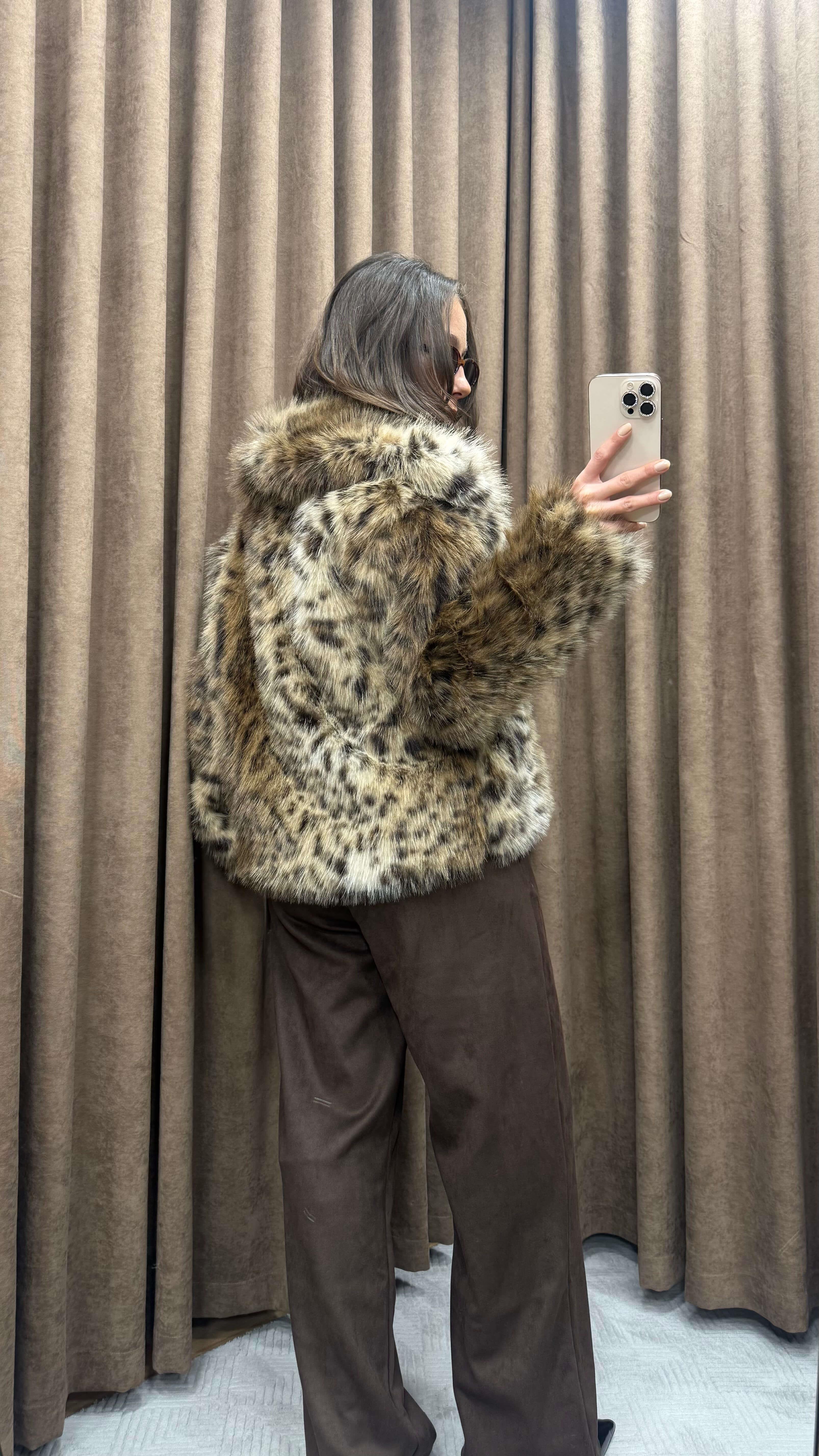 LEOPAR DESENLİ SUNİ KÜRK