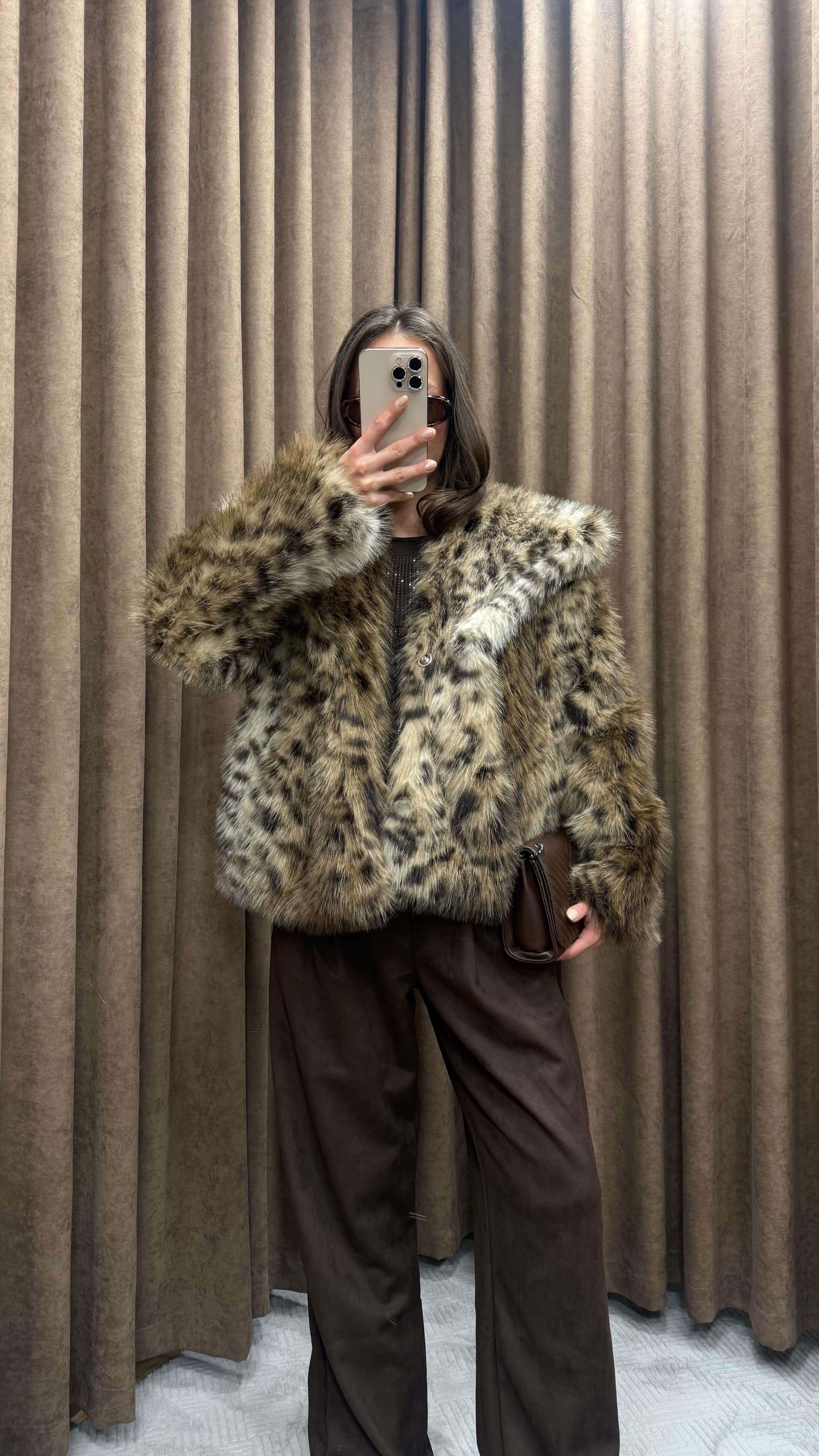 LEOPAR DESENLİ SUNİ KÜRK