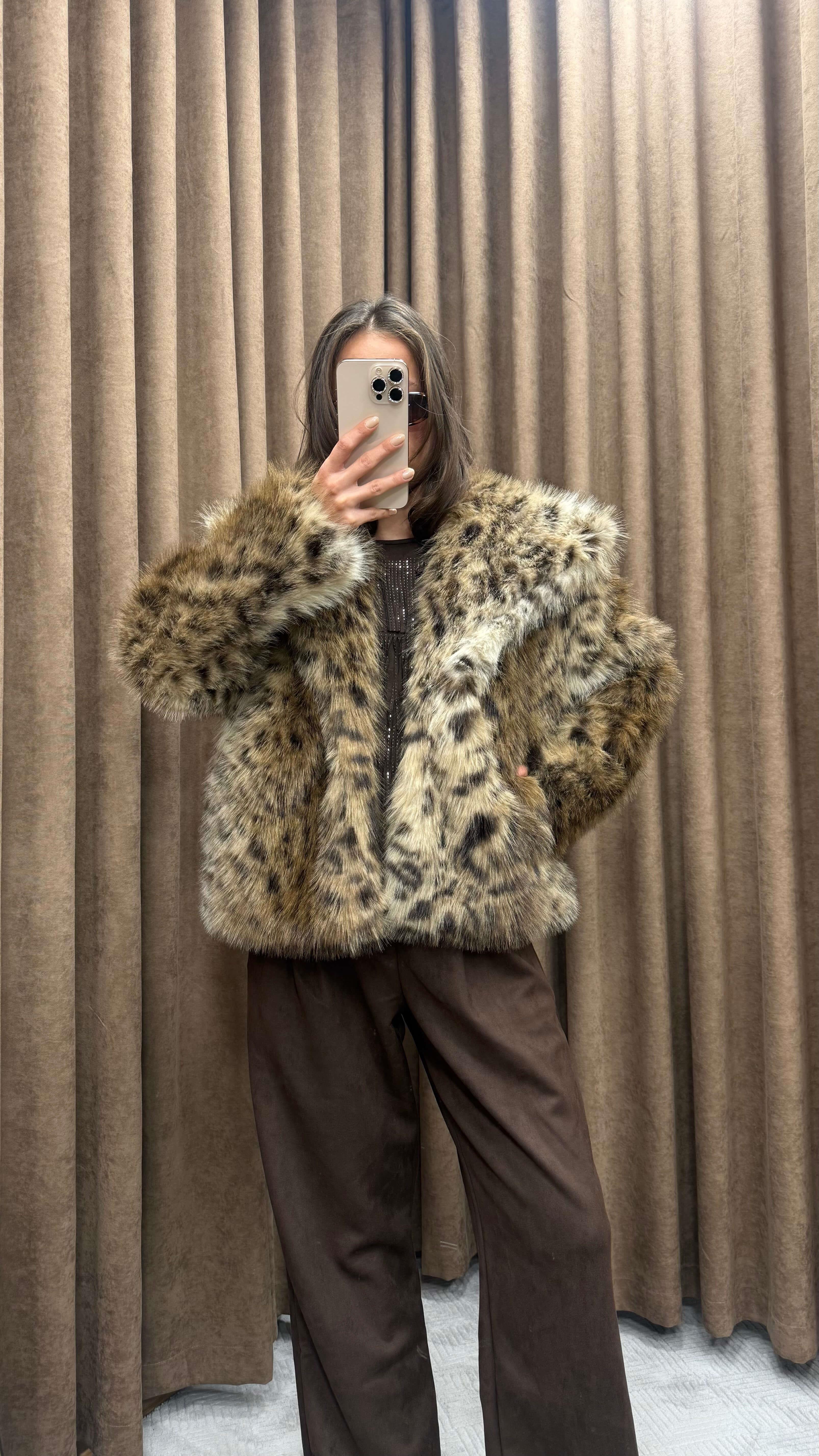 LEOPAR DESENLİ SUNİ KÜRK