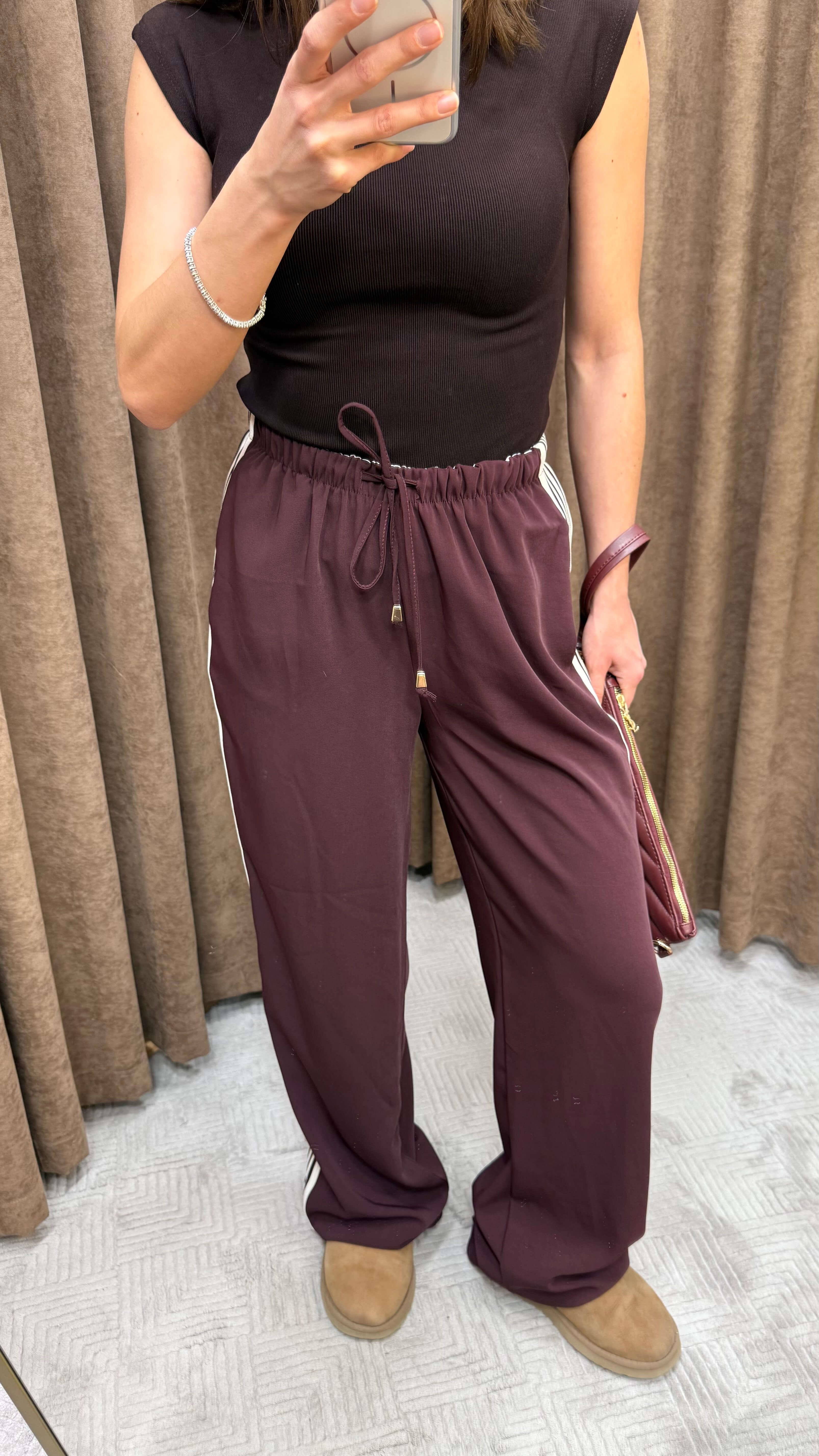 MÜRDÜM ŞERİT DETAYLI PANTOLON