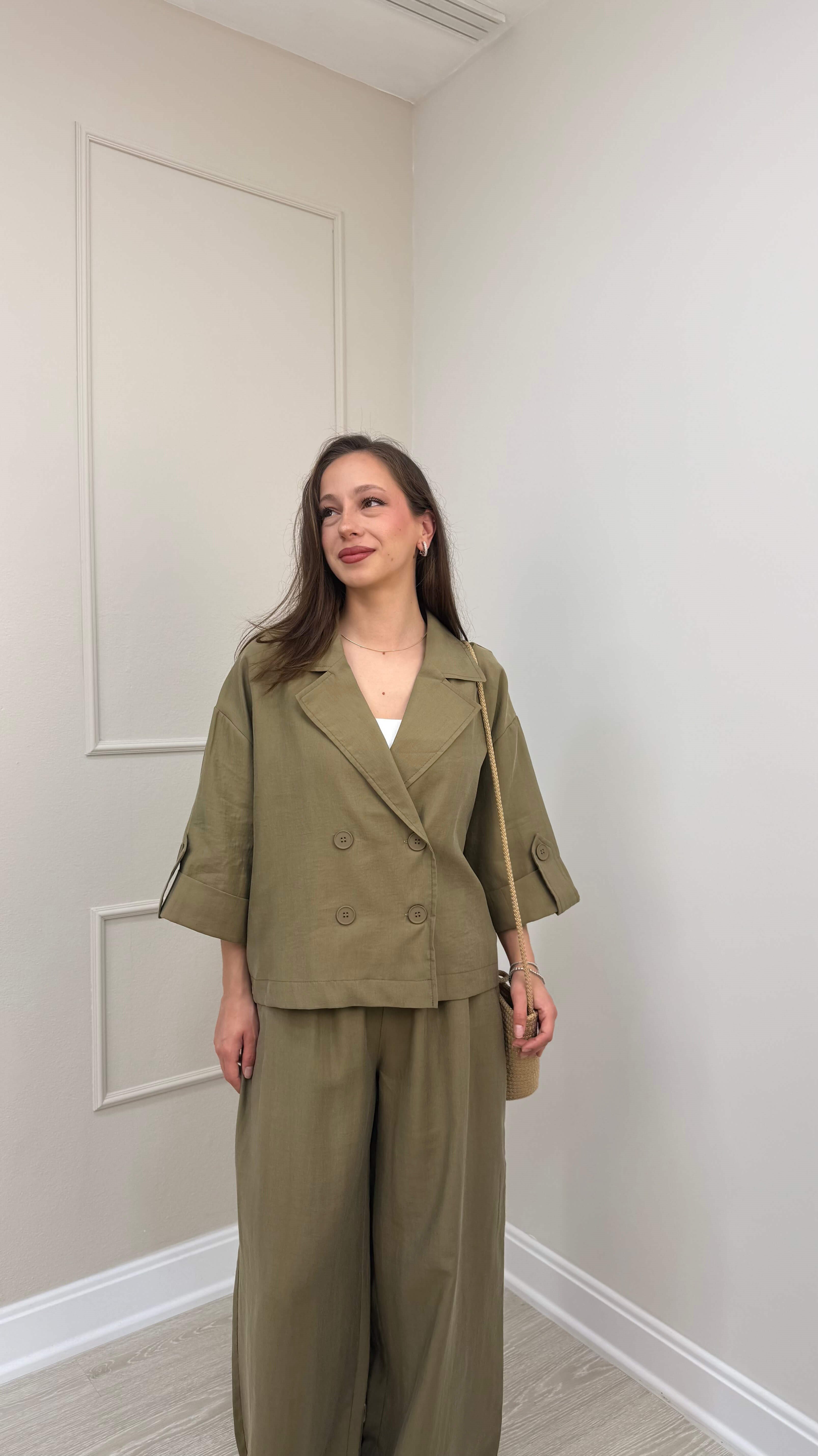 PREMİUM TENCEL TRENÇ TAKIM-HAKİ