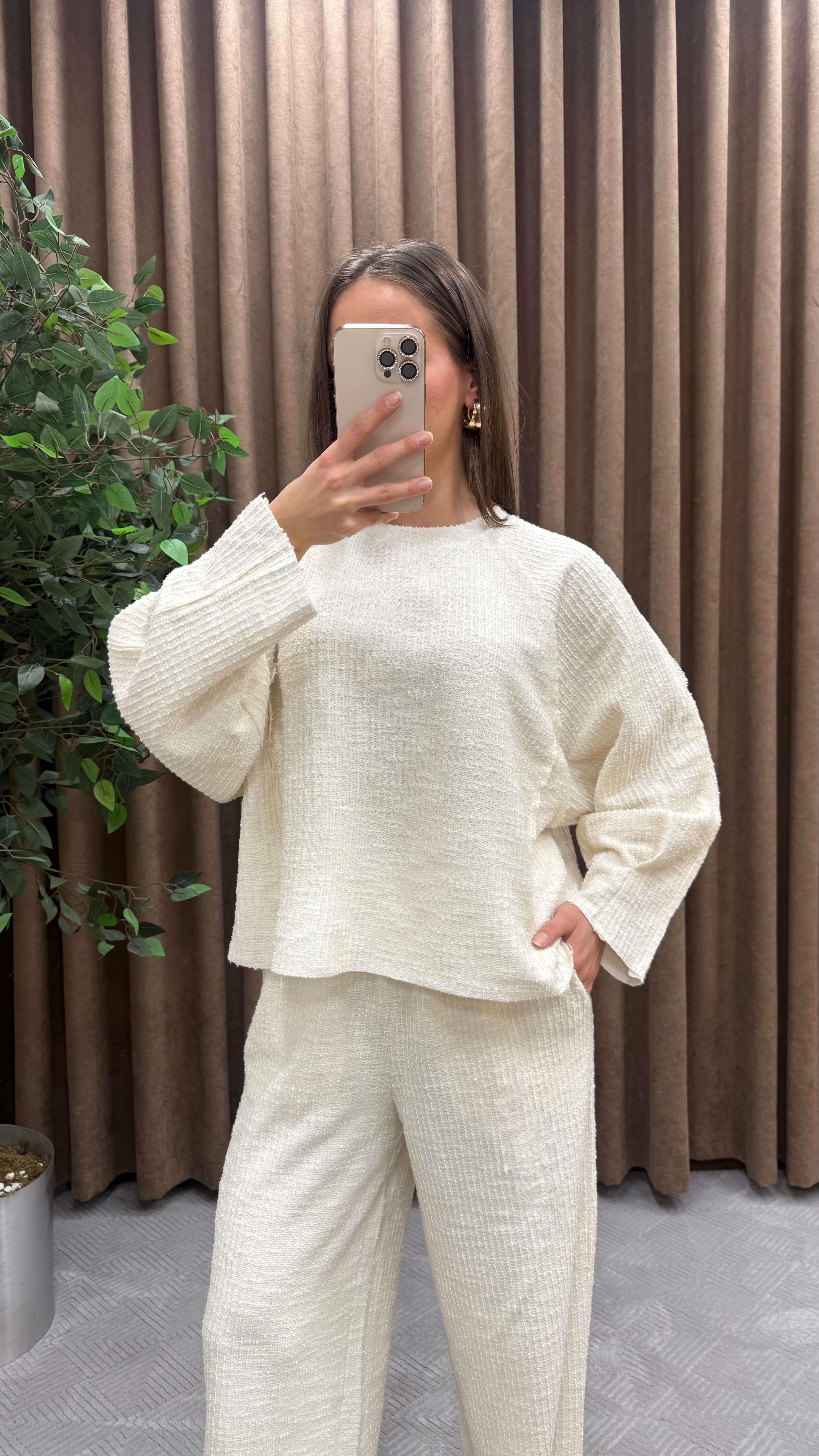 SWEAT PANTOLON TAKIM-EKRU