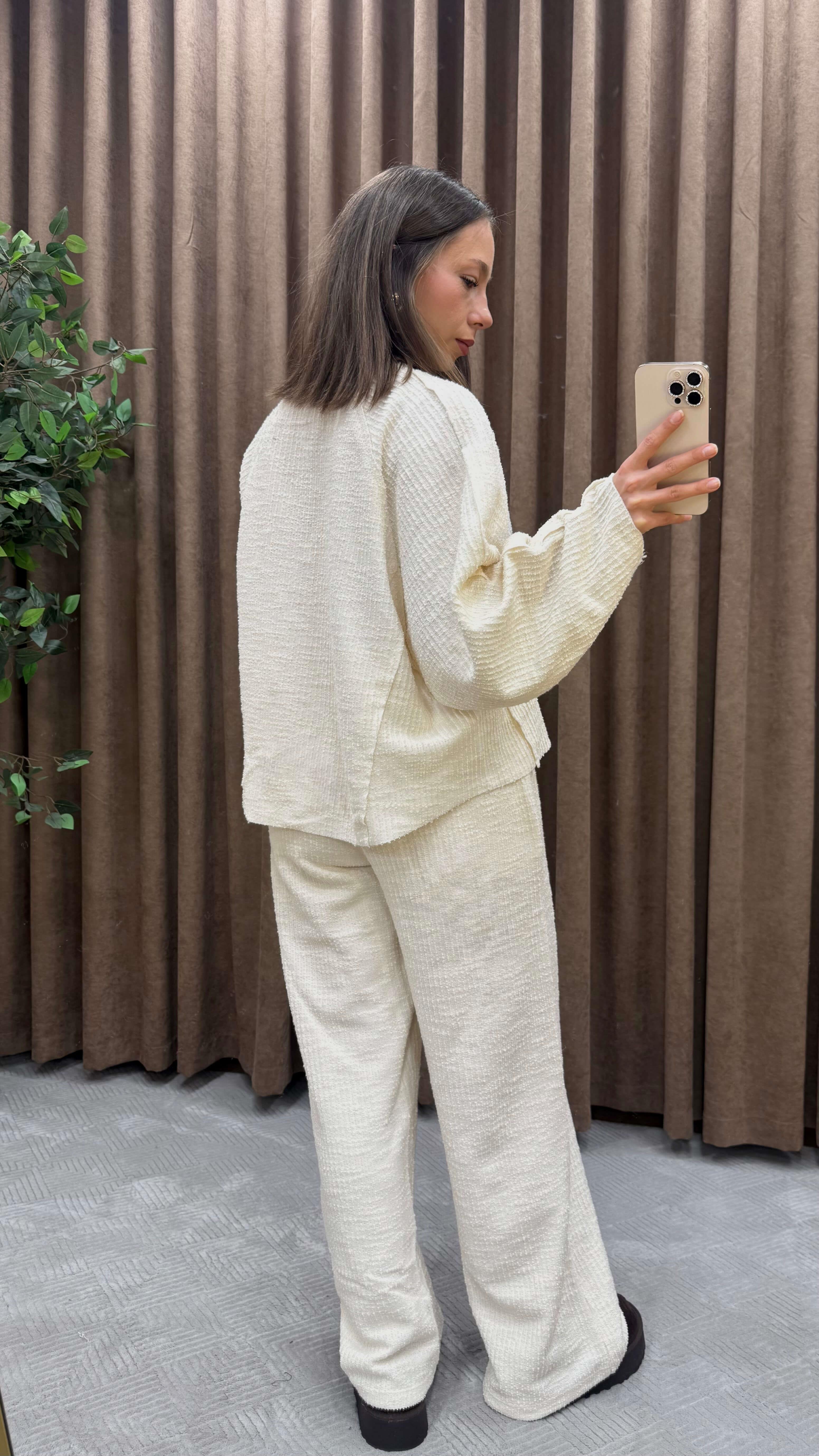 SWEAT PANTOLON TAKIM-EKRU