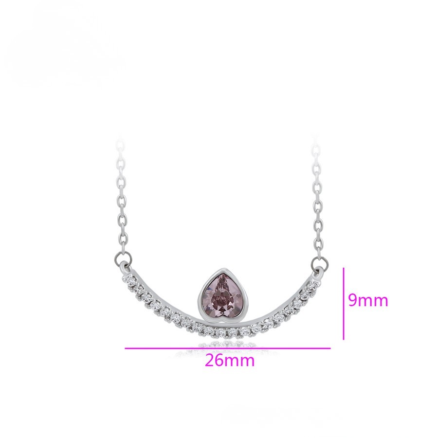 Damla Taşlı Smile Tasarım Platin Kaplama Kadın Kolye