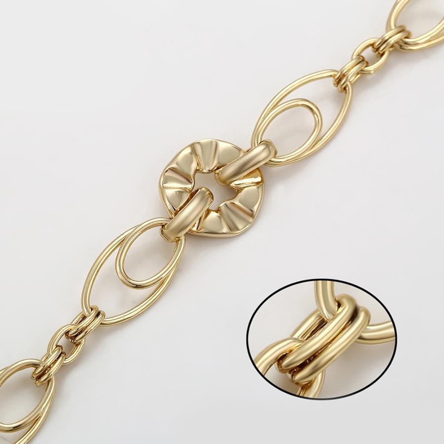 Modern Oval Halka Detaylı 14 Ayar Altın Kaplama Kadın Bileklik 