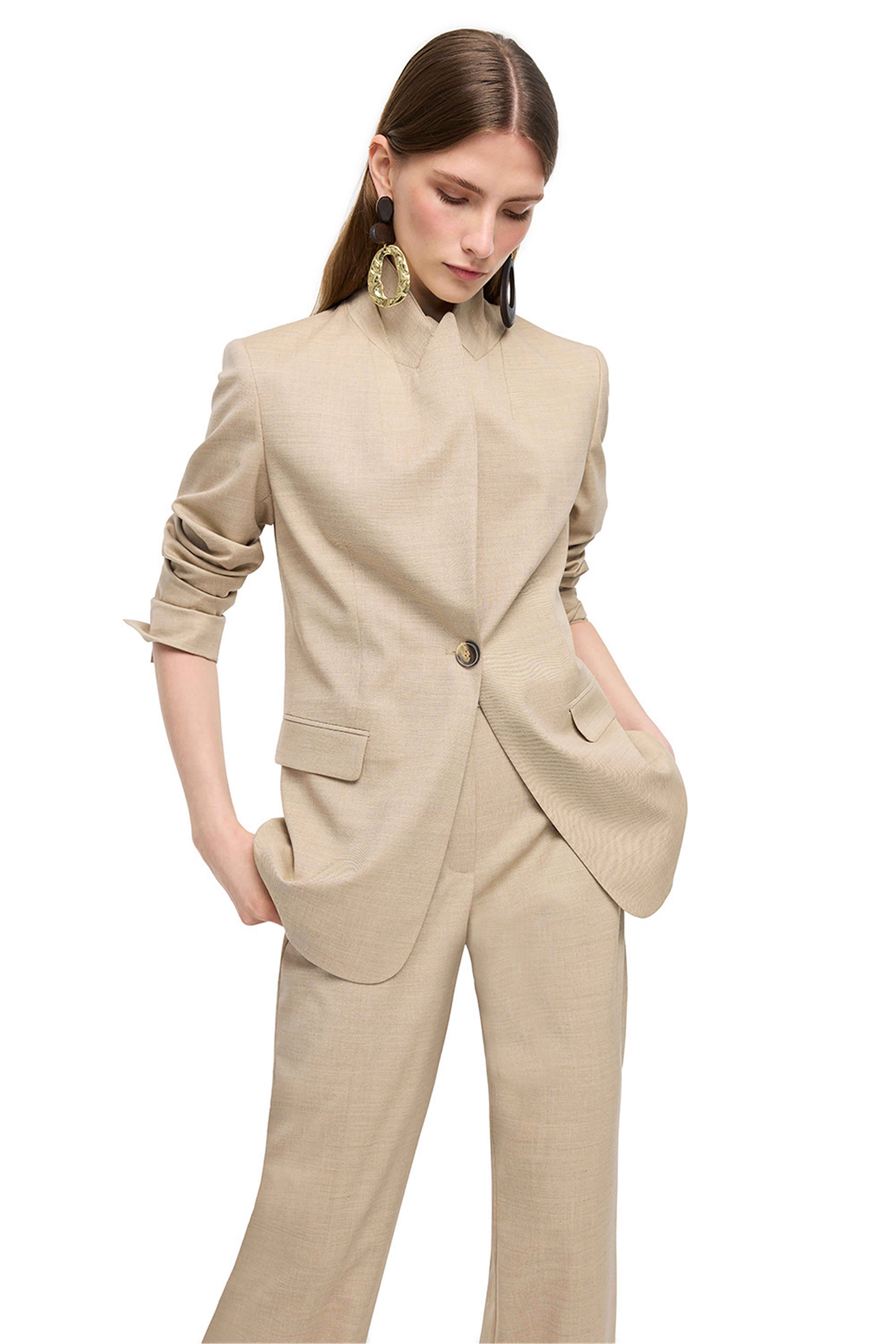 Açık Devetüğü Uzun Kollu Regular Fit Ceket