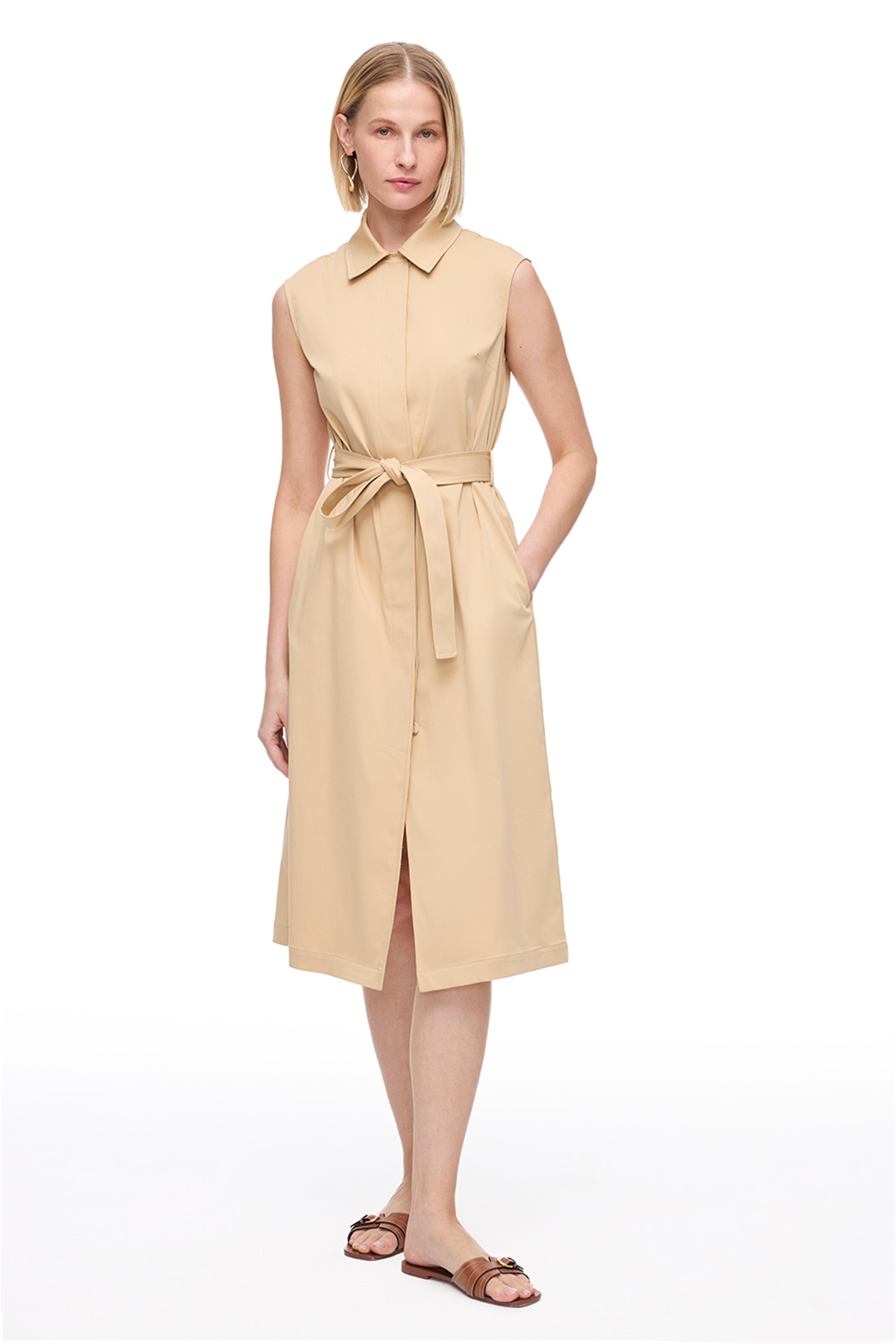 Açık Devetüyü Ronse Rahat Kalıp Midi Boy Elbise