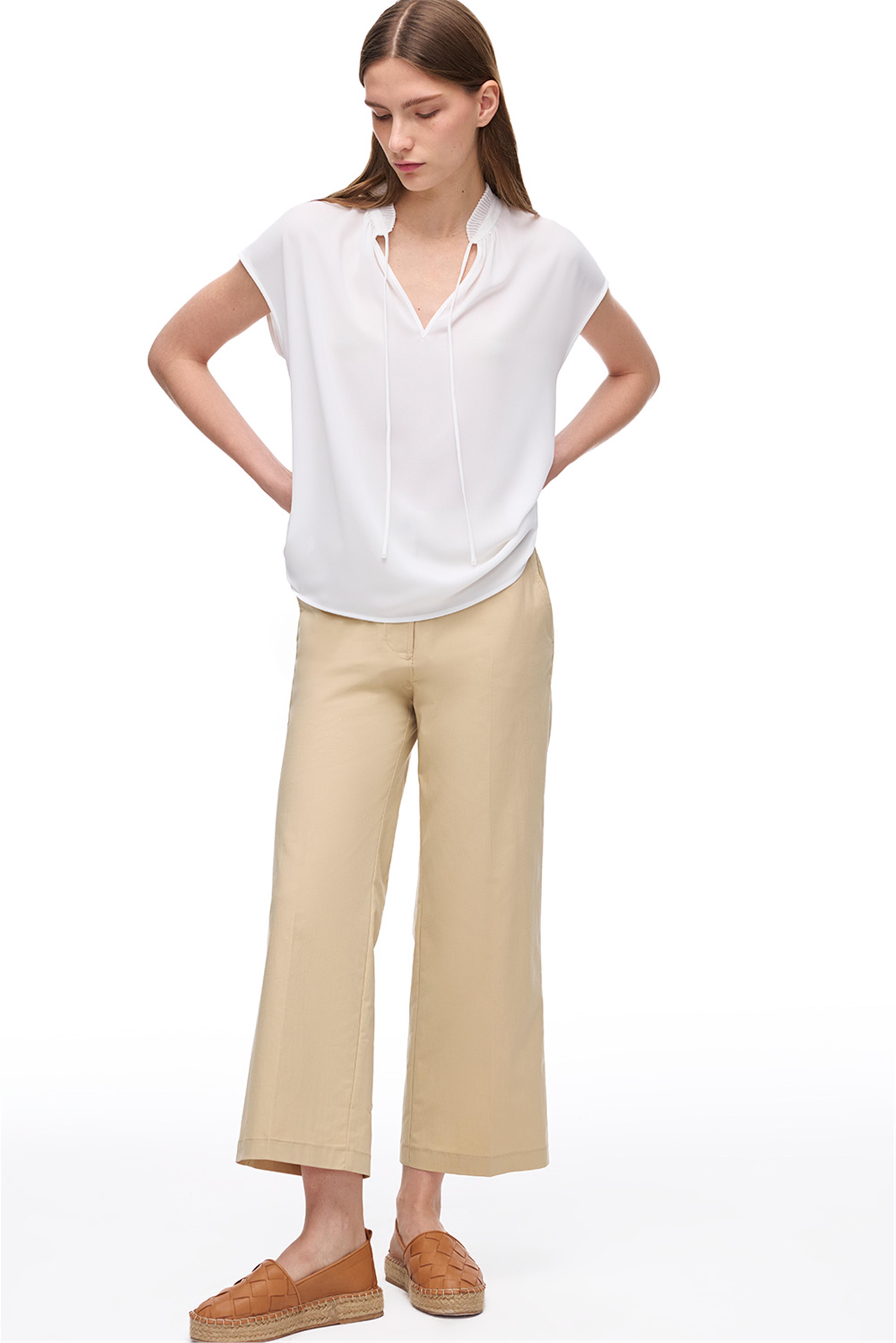 Açık Devetüyü Yüksek Bel Geniş Paça Pantolon