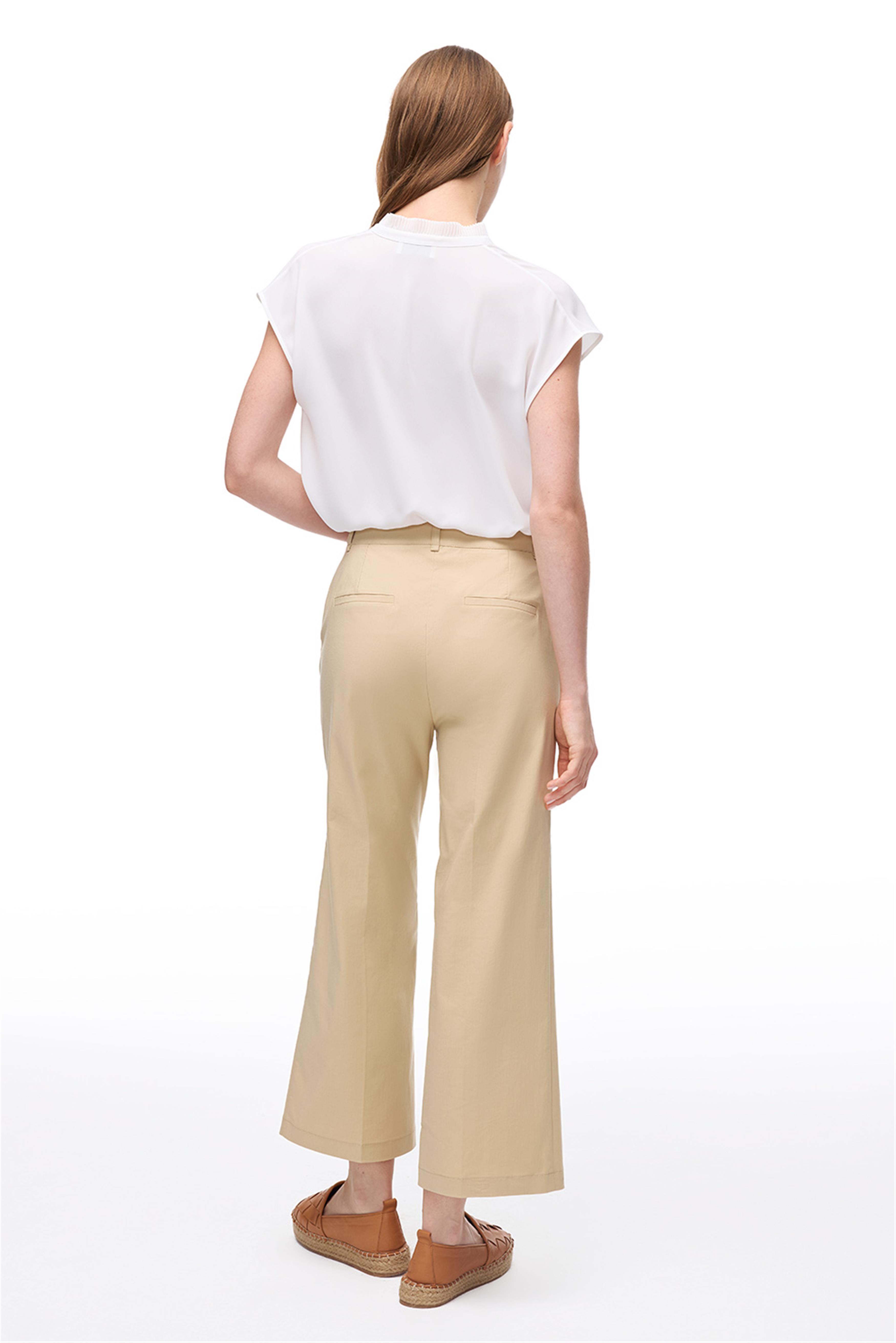 Açık Devetüyü Yüksek Bel Geniş Paça Pantolon