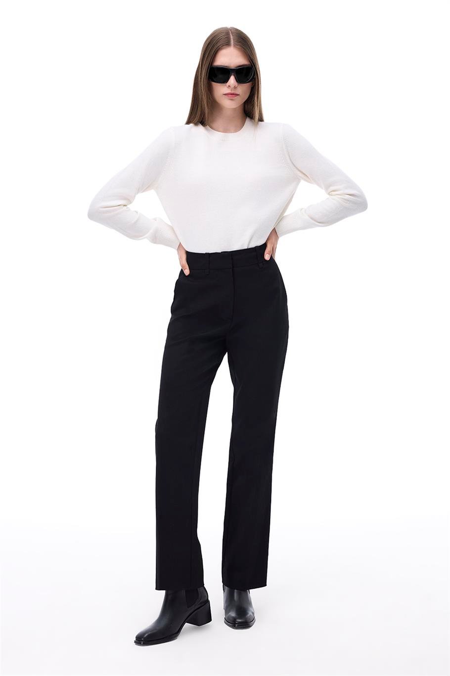 Akadias Slim Fit Uzun Boy Siyah Pantolon