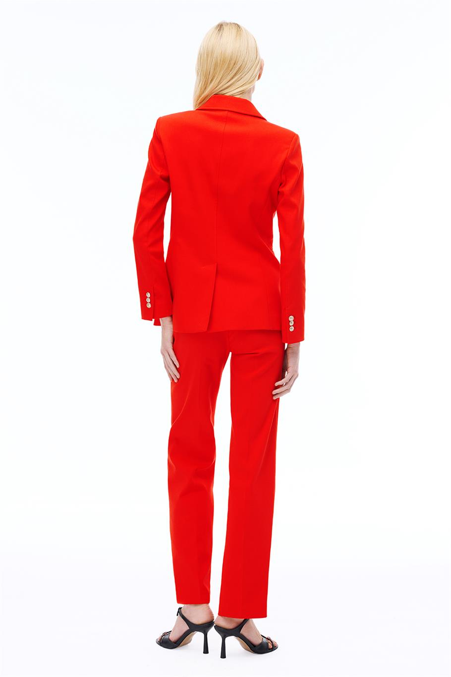 Aleras Regular Fit Uzun Boy Kırmızı Pantolon