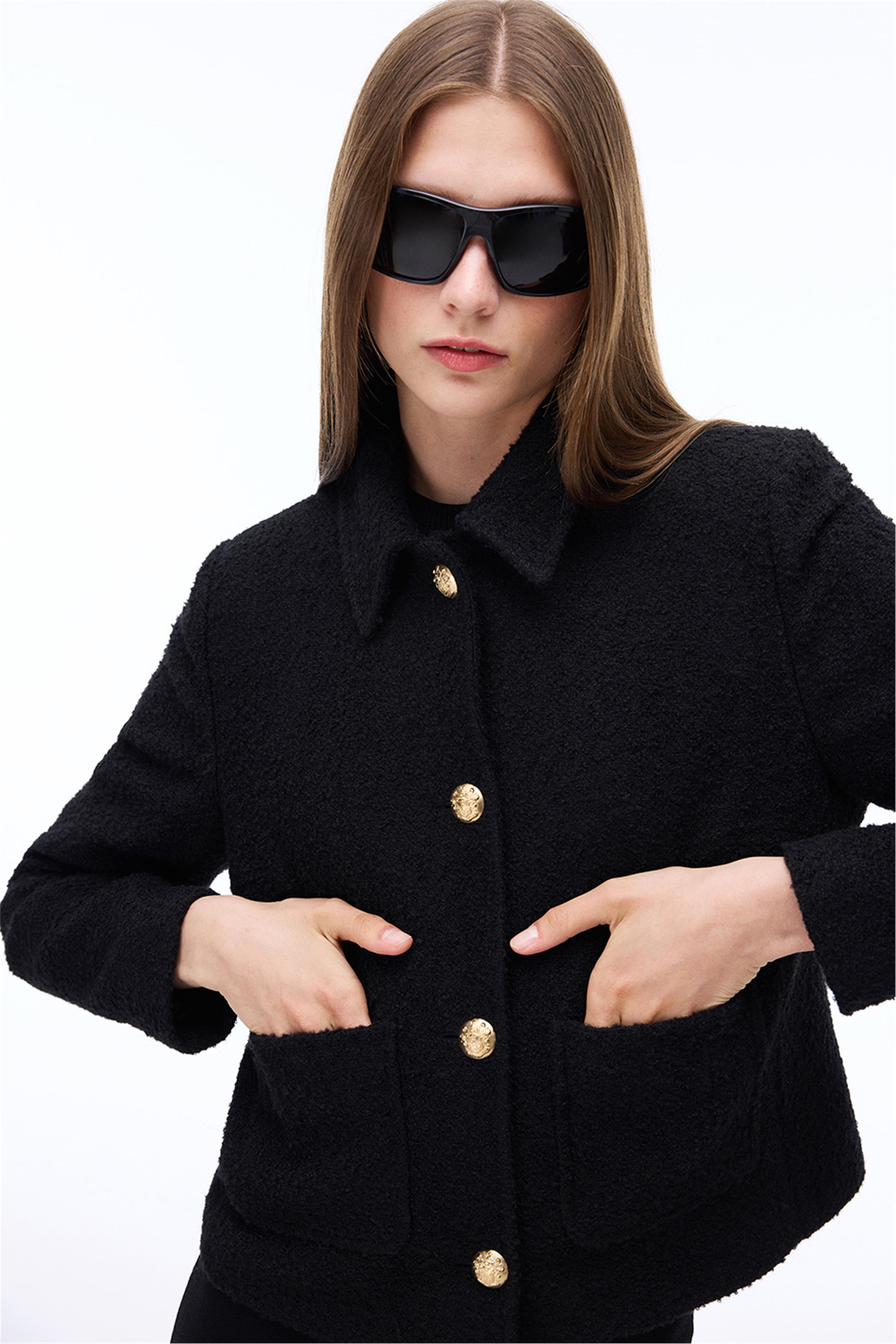 Almiras Regular Fit Takma Kol Siyah Renk Kadın Ceket