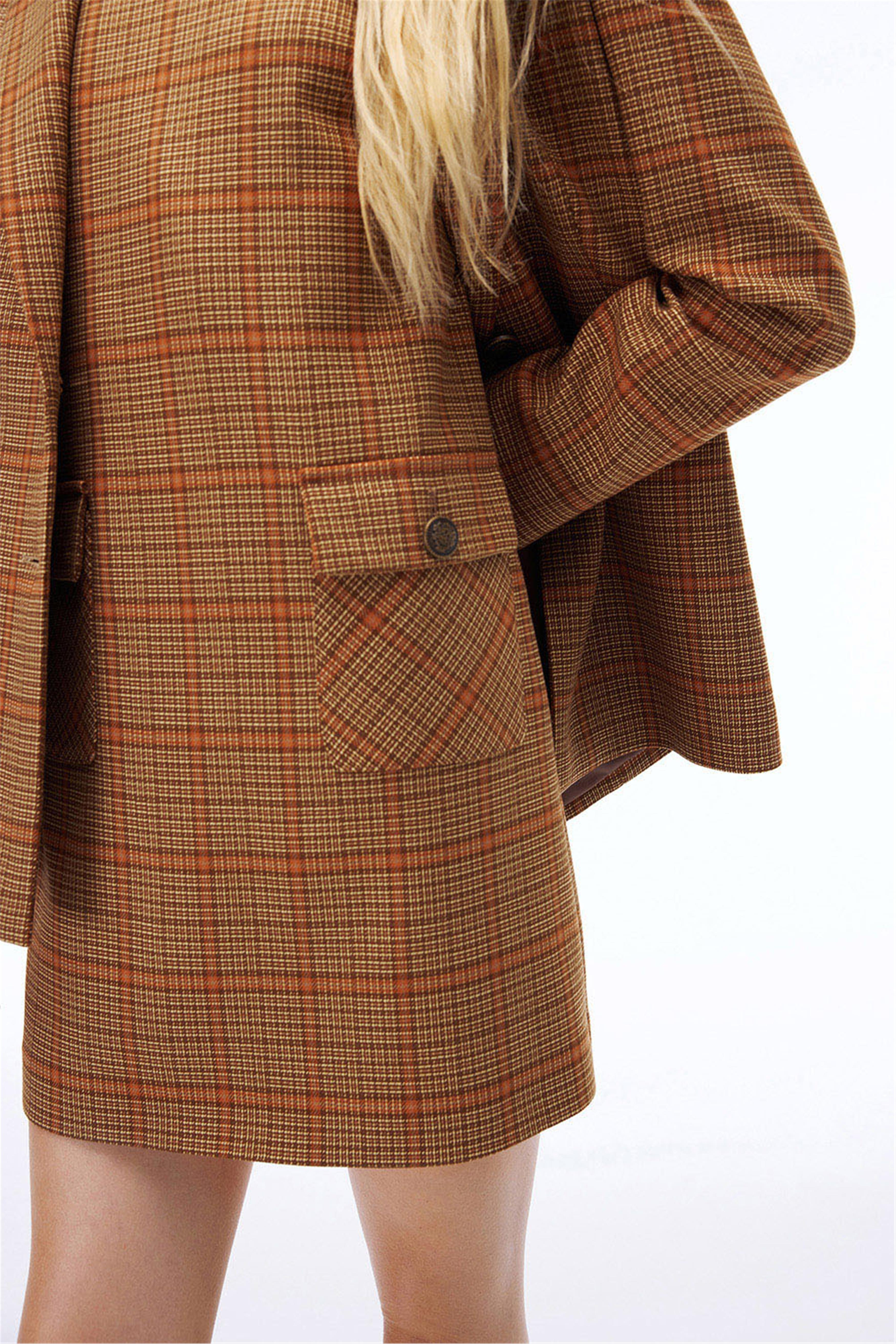 Alyones Rahat Kalıp Ekose Sıfır Kol Yuvarlak Yaka Çok Renkli Elbise