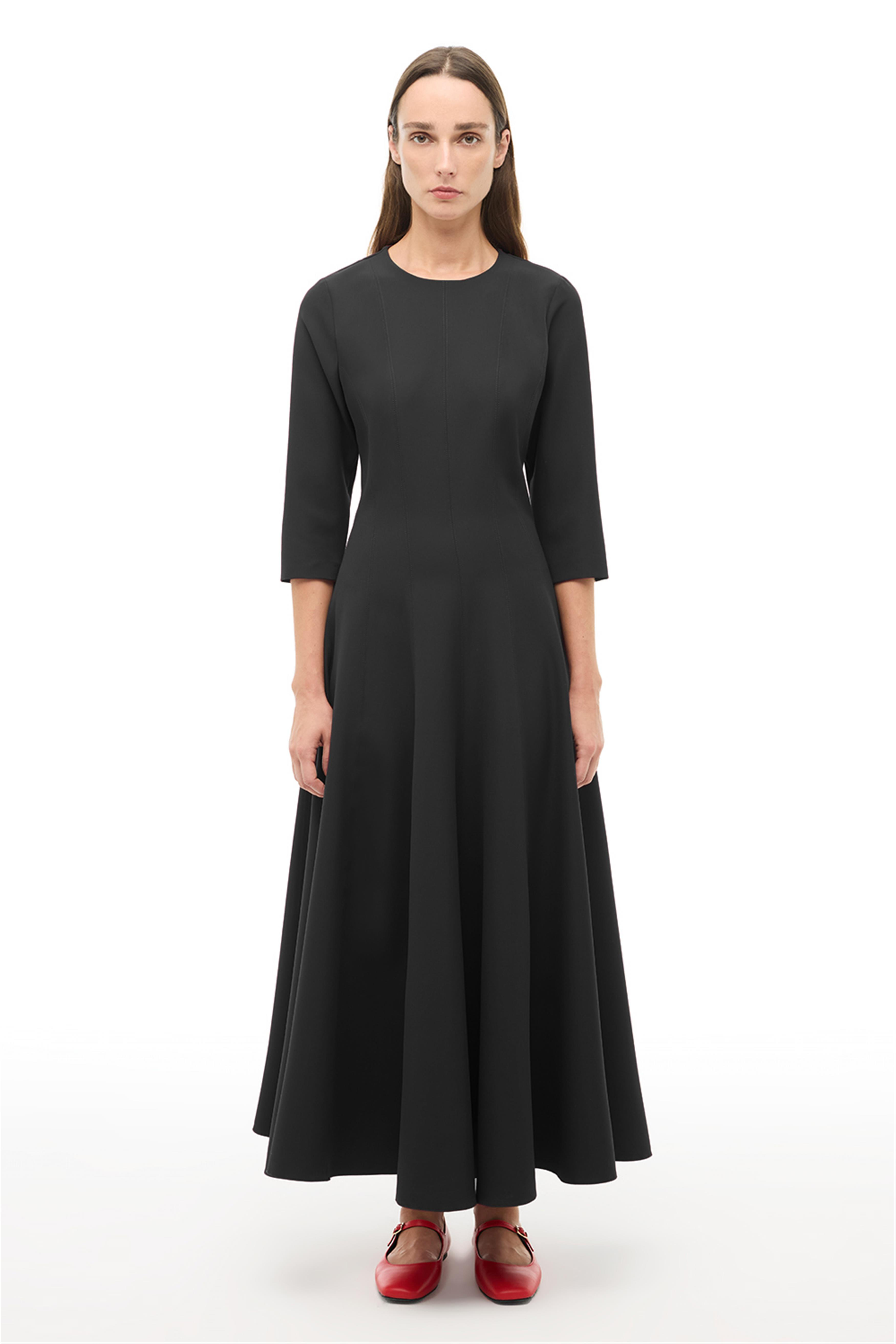 Antrasit Bisiklet Yaka Bilekte Elbise