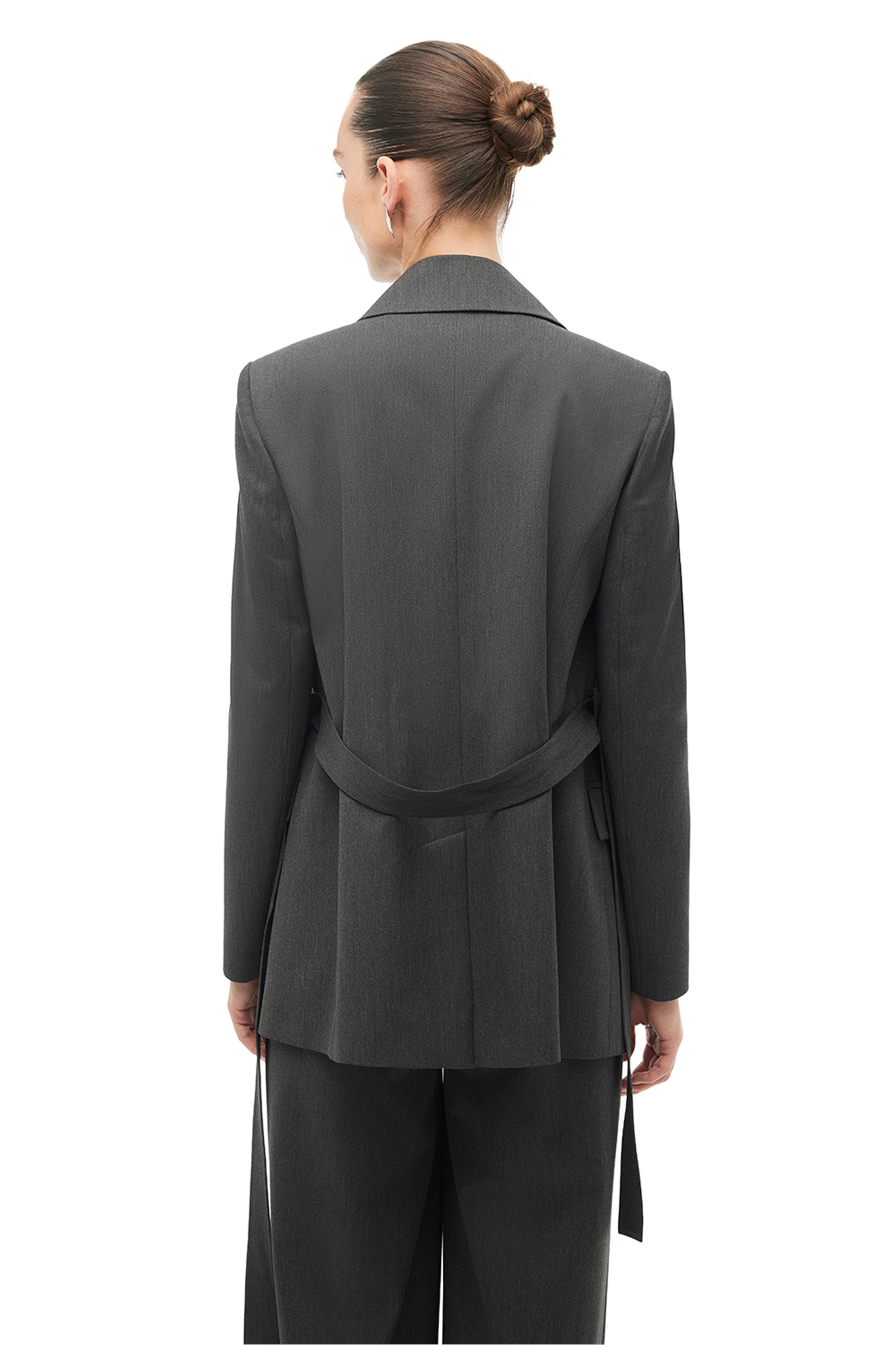 Antrasit Kırlangıç Yaka Ceket