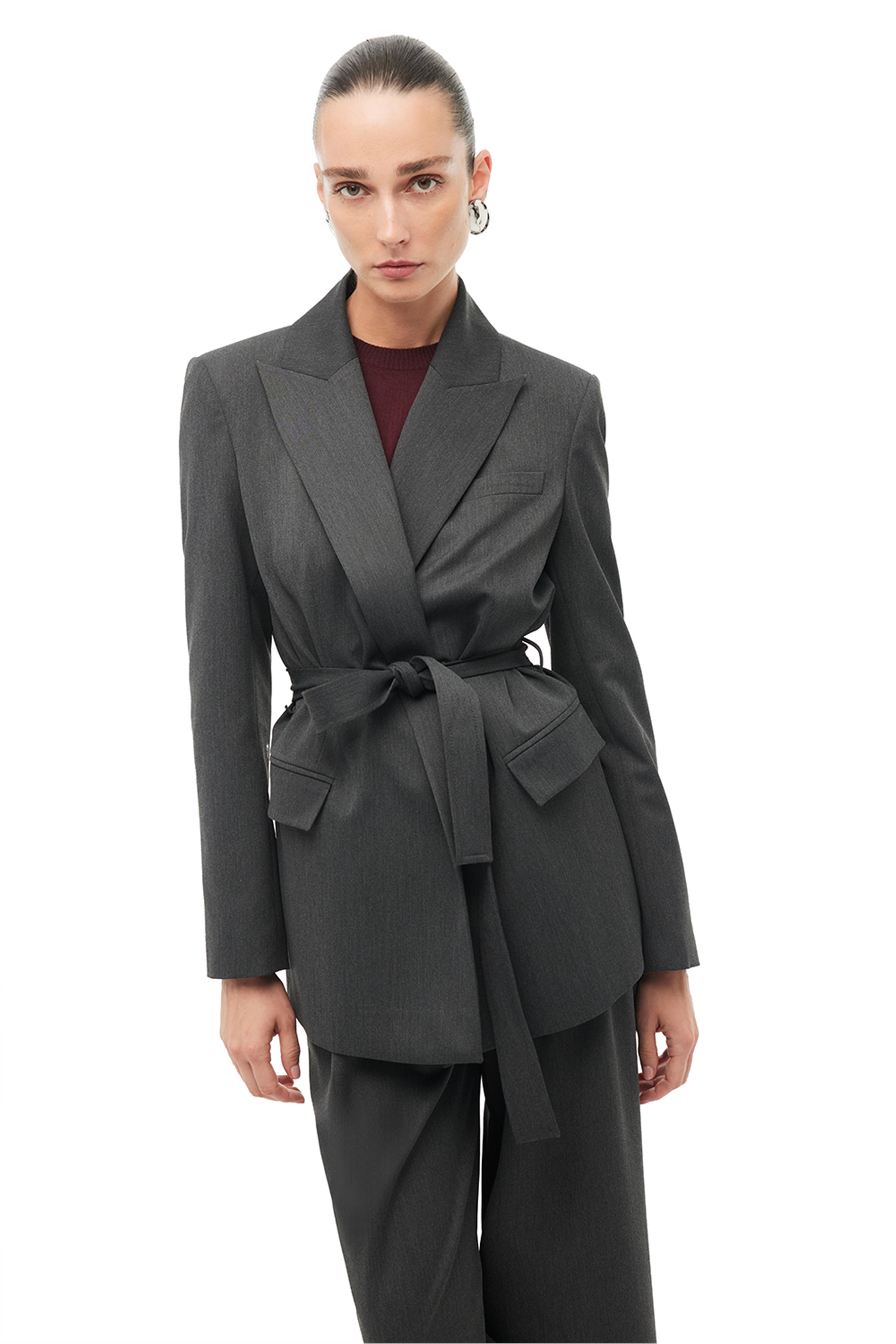 Antrasit Kırlangıç Yaka Ceket