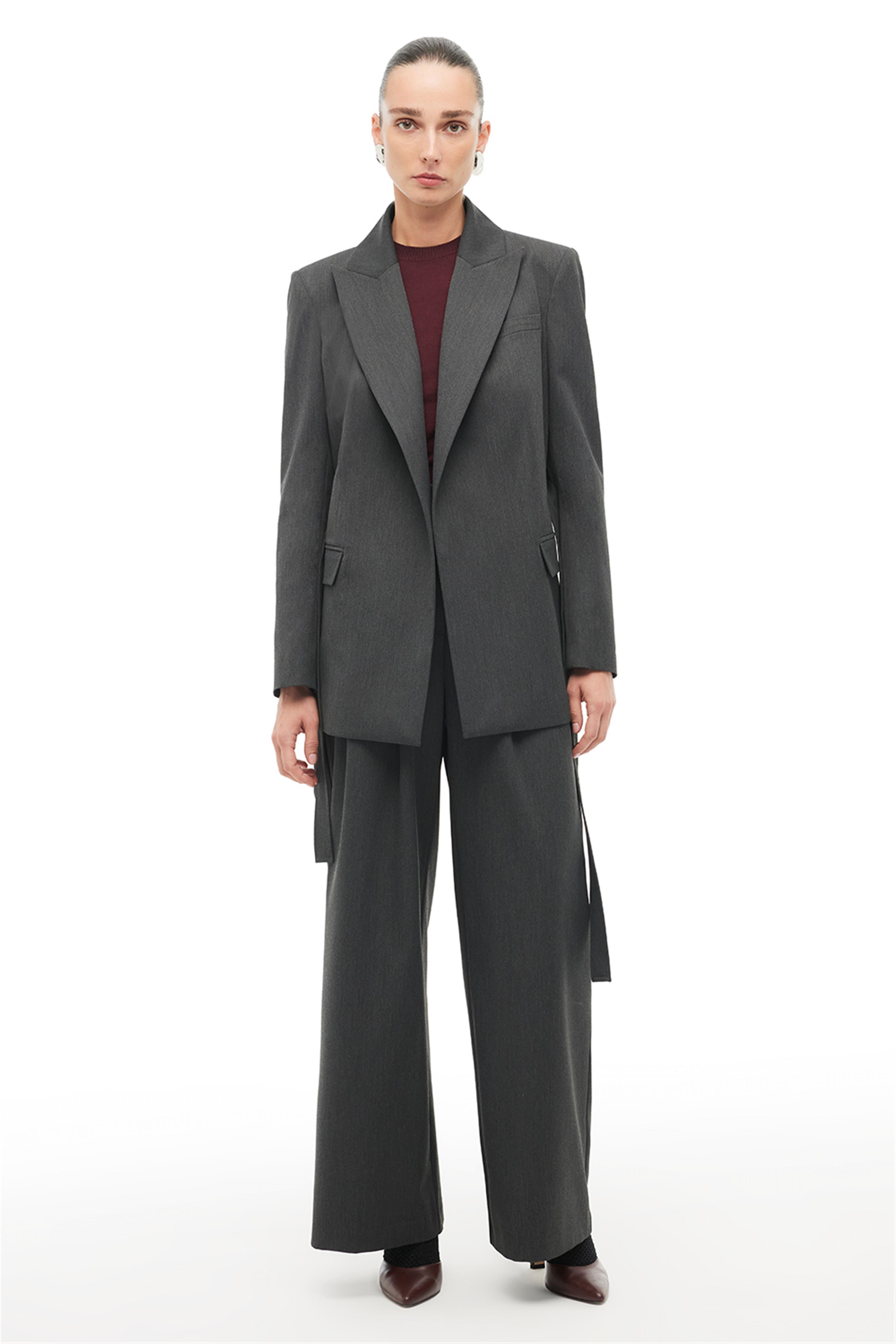 Antrasit Kırlangıç Yaka Ceket