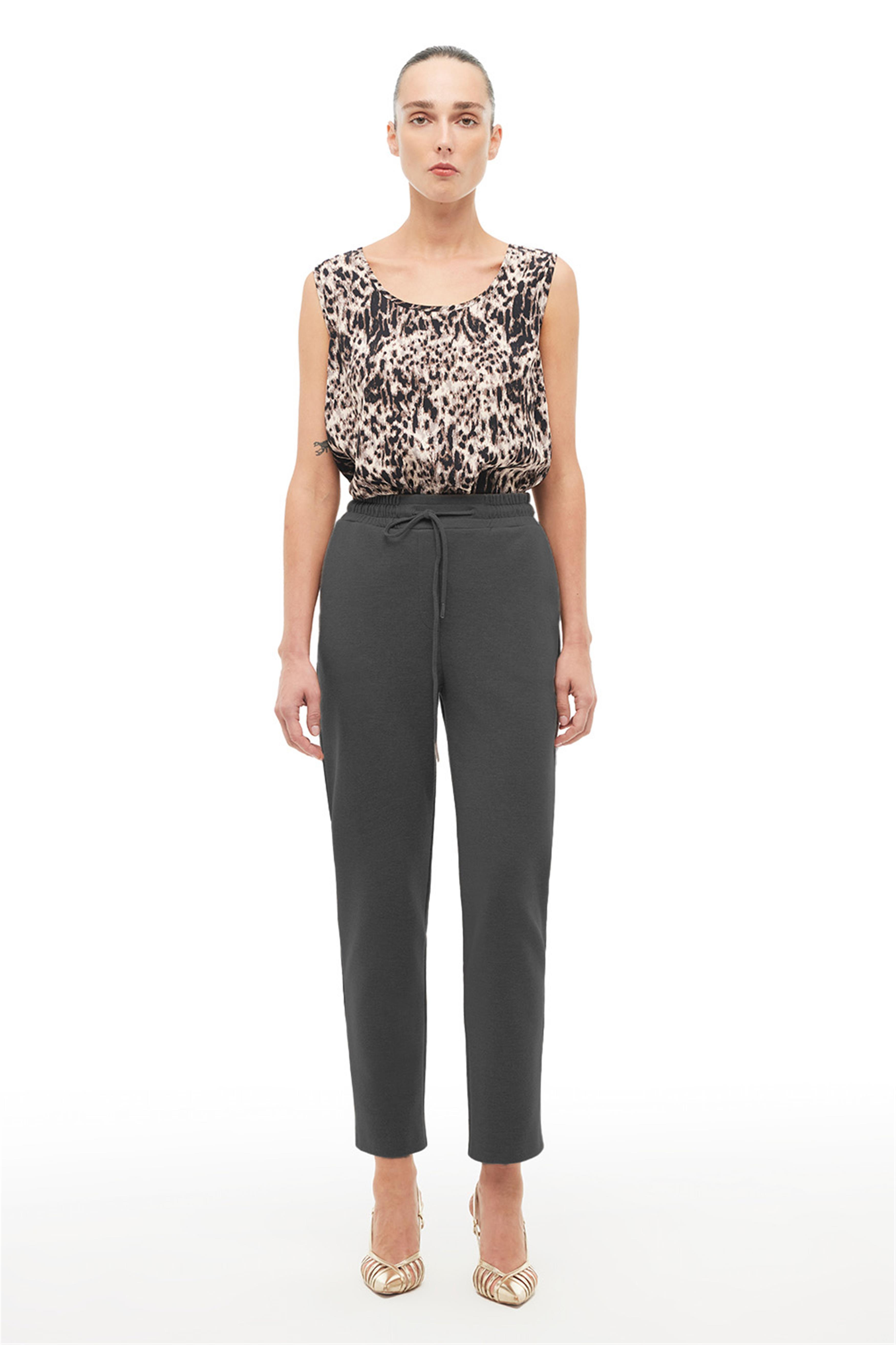 Antrasit Yüksek Bel Havuç Pnatolon