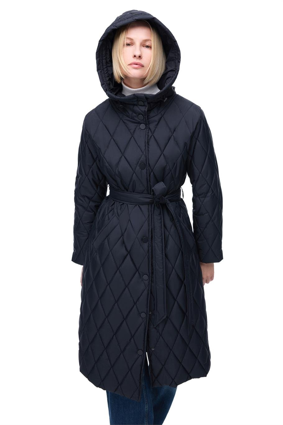 Awans Regular Fit Diz Altı Takma Kol Hakim Yaka Siyah Mont