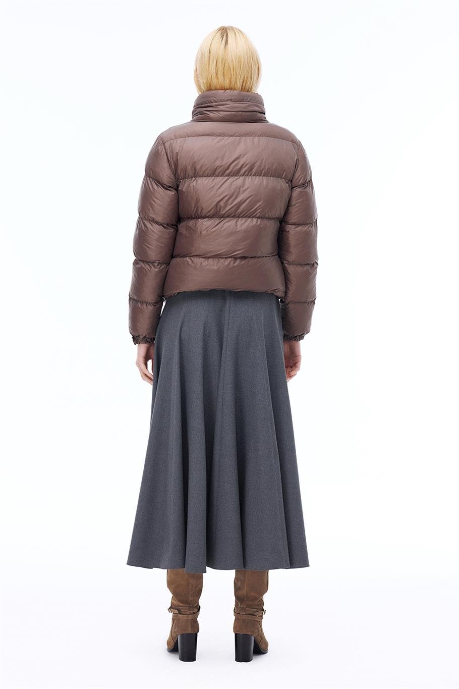 Awans Regular Fit Kısa Boy Takma Kol Hakim Yaka Vizon Mont