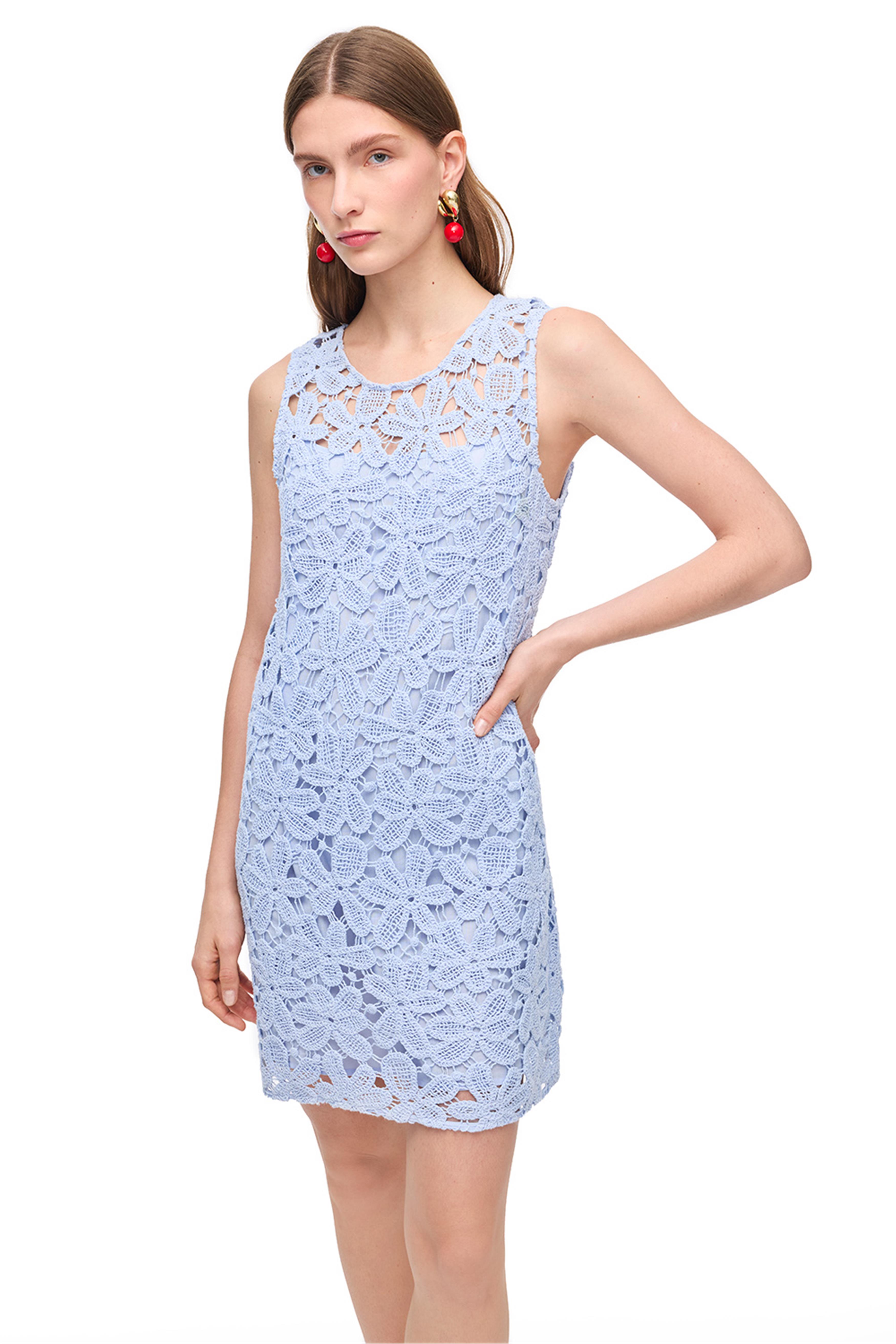 Bebe Mavis iDantel Detaylı Bisiklet Yaka Mini Pamuklu Elbise