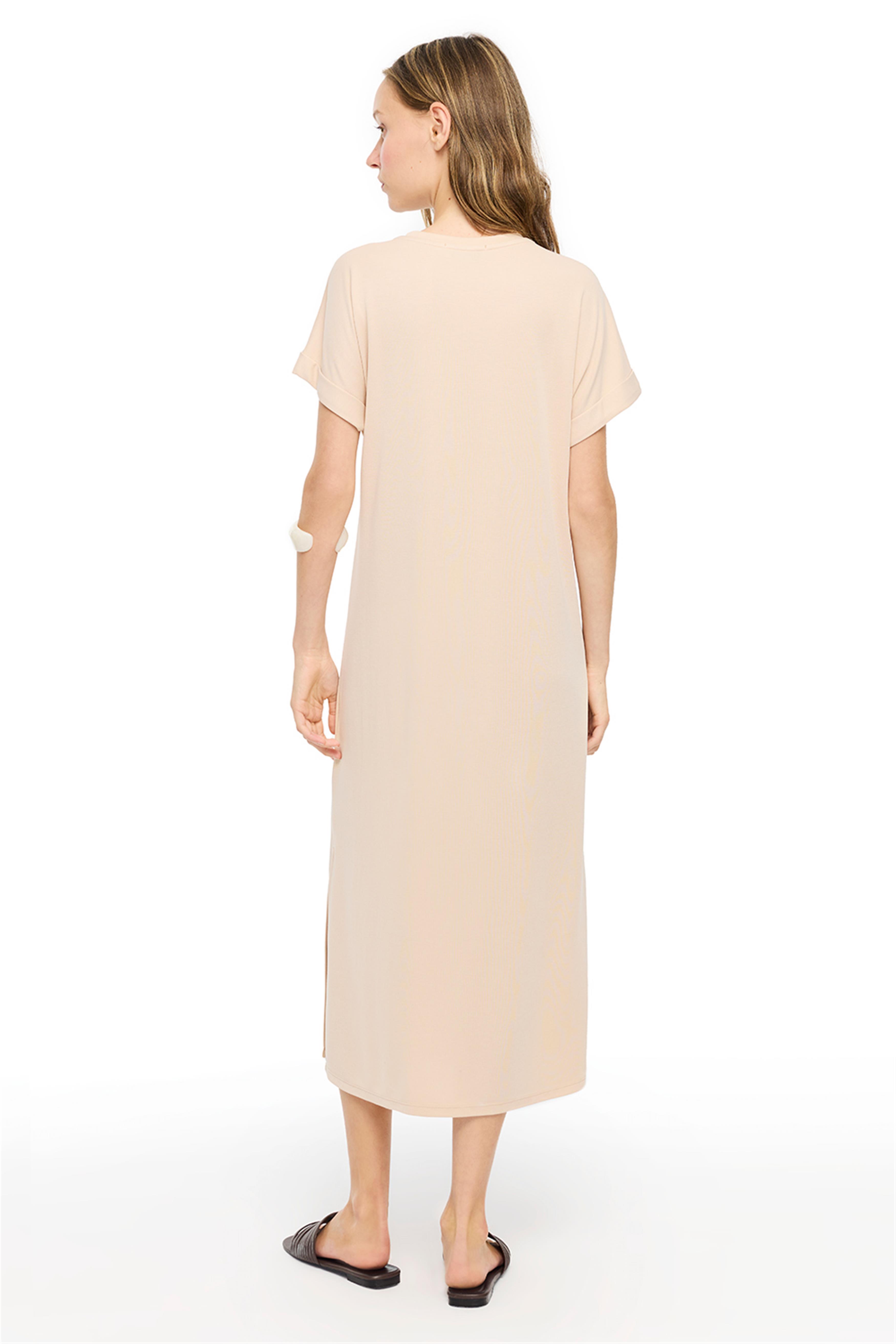 Bej Dinos Regular Fit Diz Altı Elbise