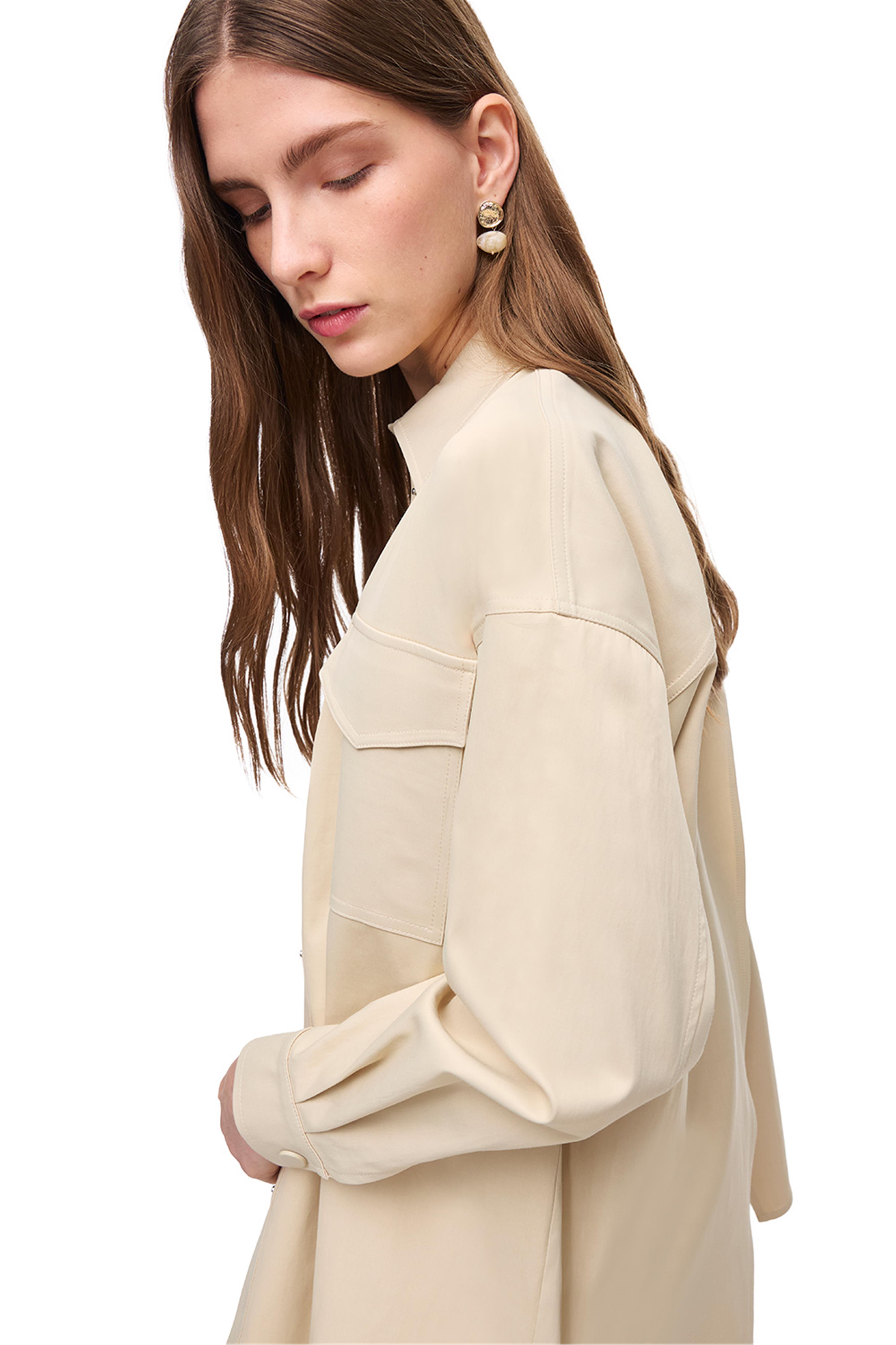 Bej Klasik Yaka Gömlek