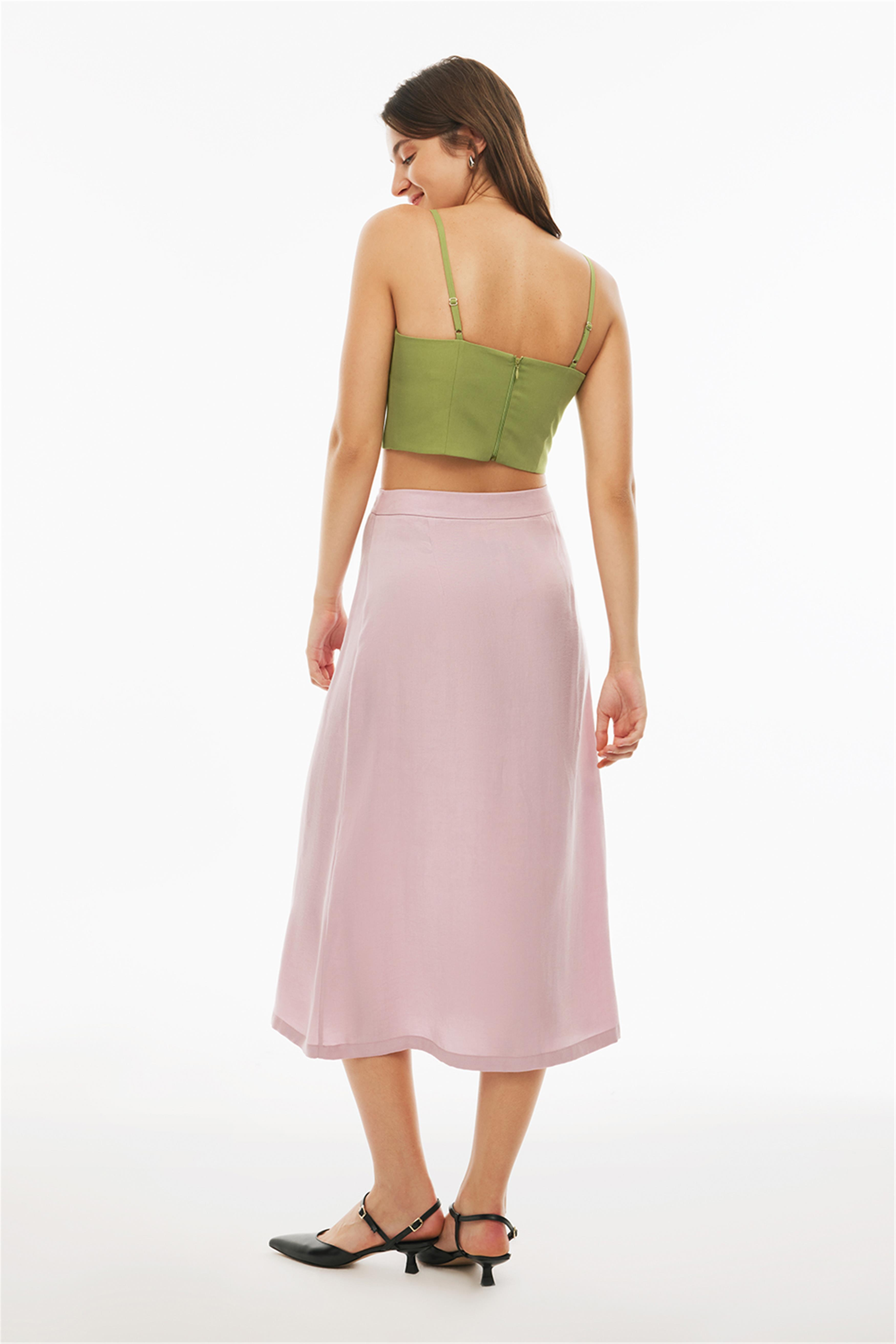 Bethas Regular Fit Midi Boy Pembe Renk Etek