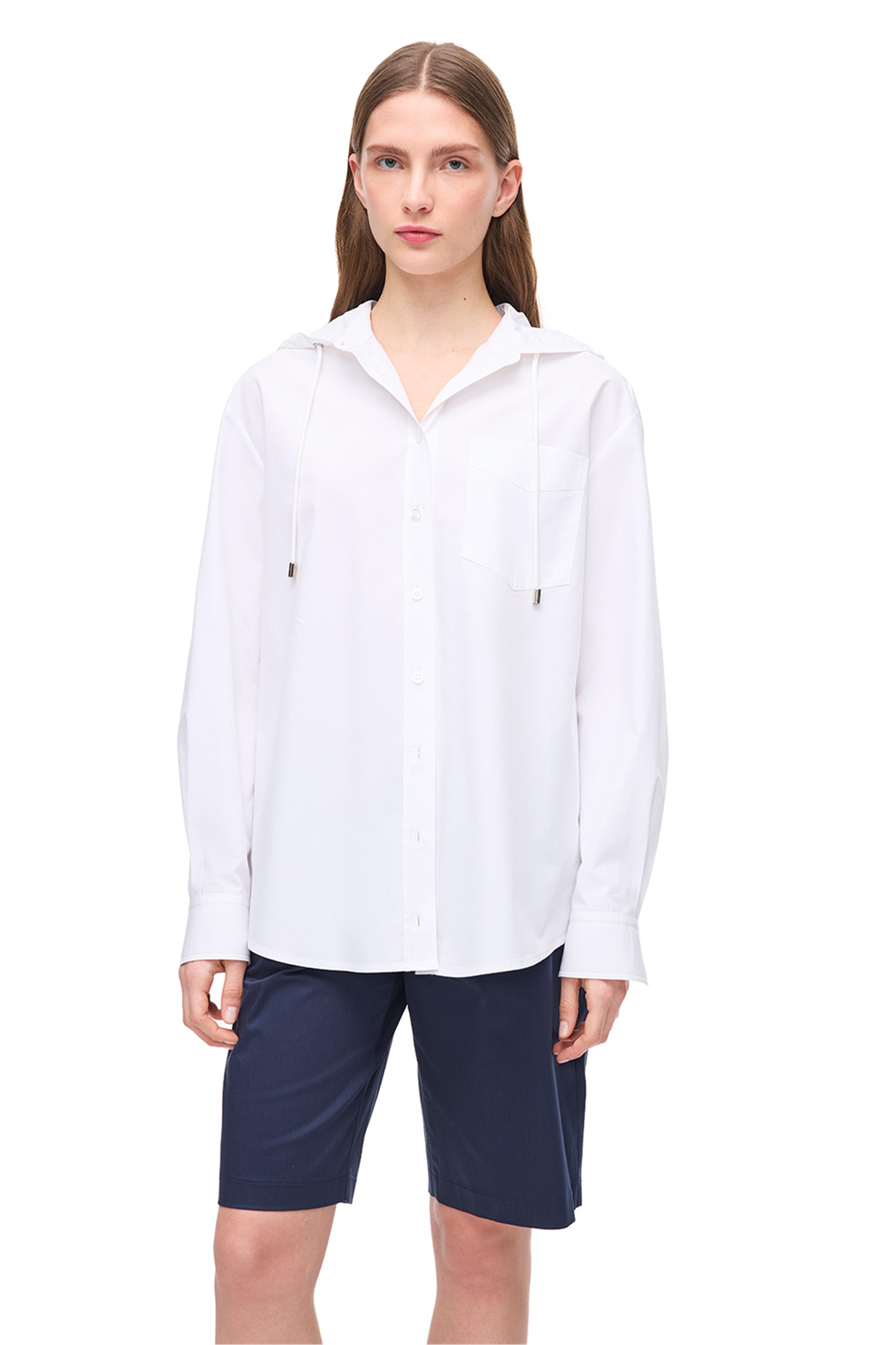 Beyaz Kapüşonlu Gömlek