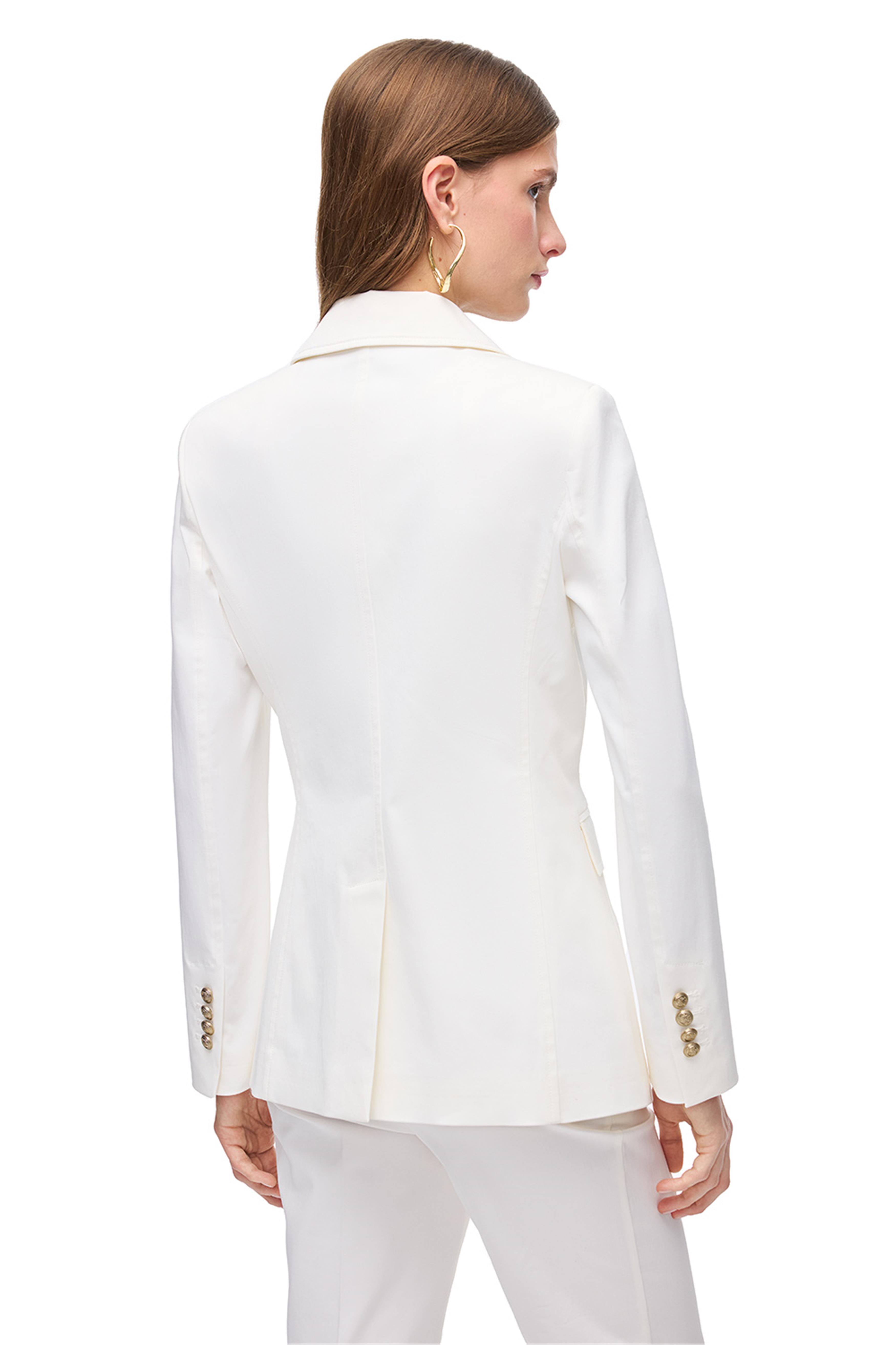 Beyaz Klasik Yaka Ceket