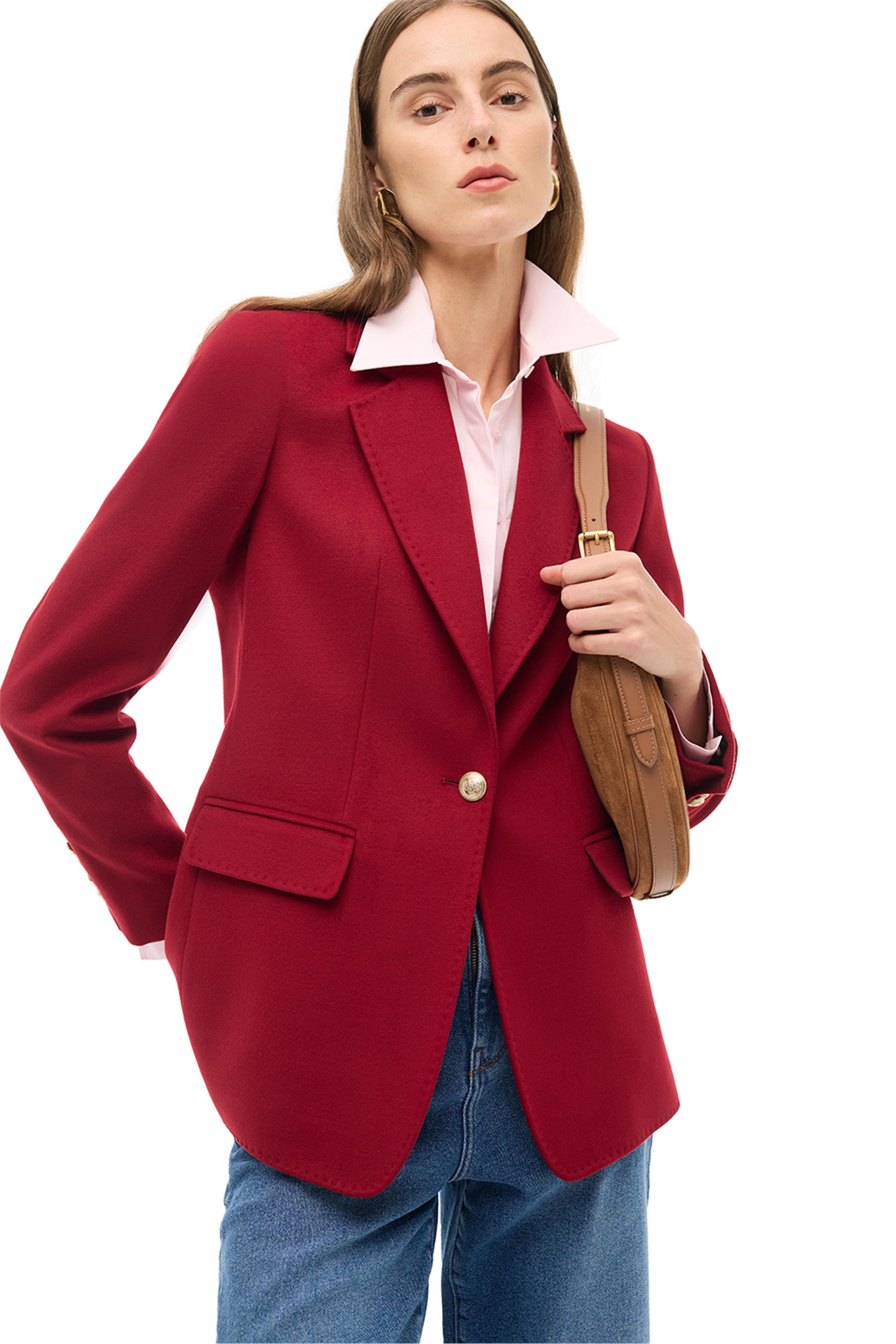 Bordo Klasik Yaka Ceket