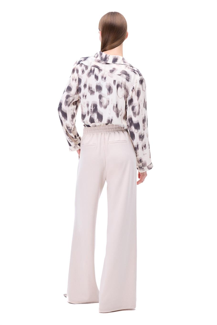 Breeze Rahat Kalıp Standart Boy Düşük Kollu Ceket Yaka Bej Gömlek