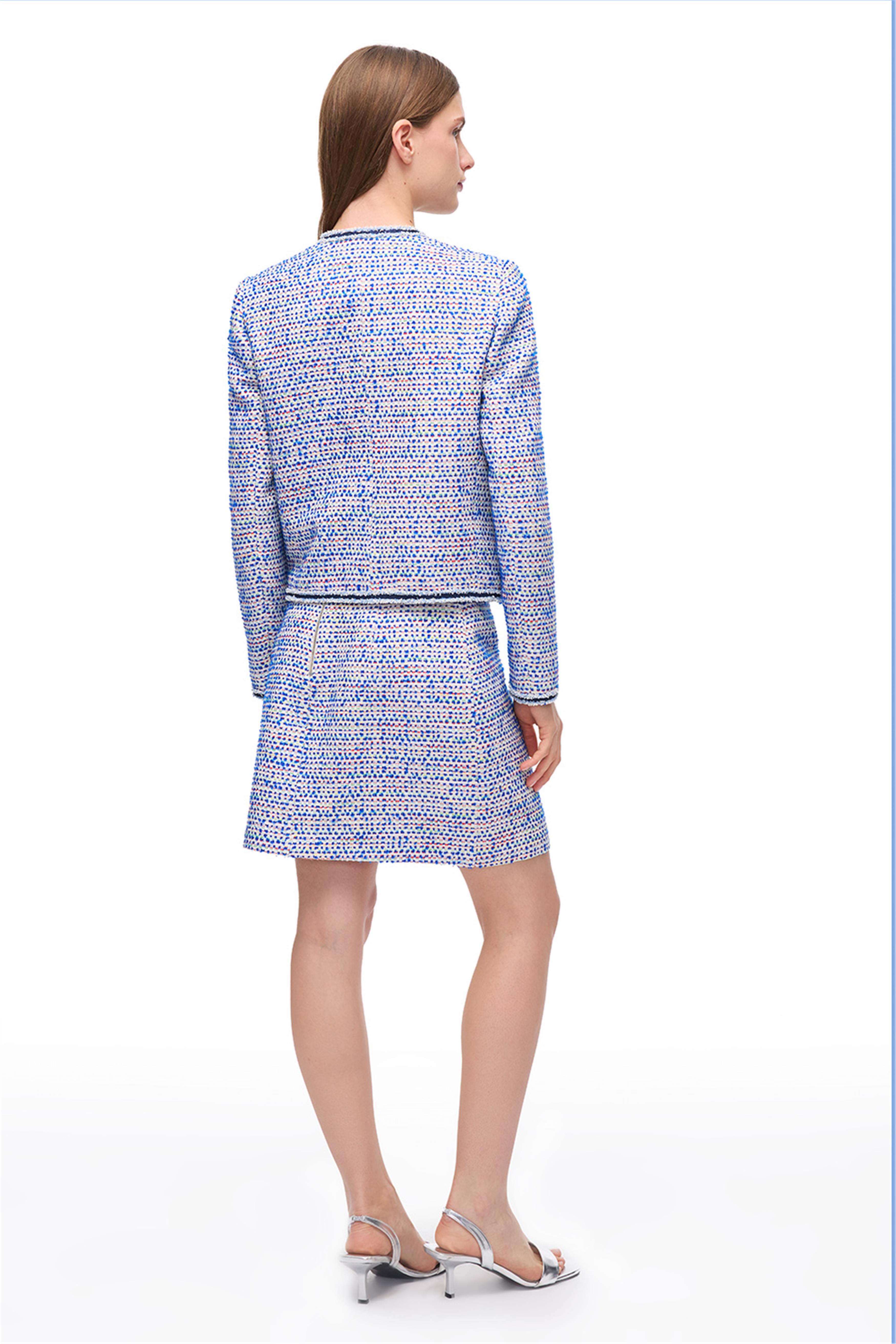 Çok Renkli Bisiklet Yaka Düğmeli Ceket