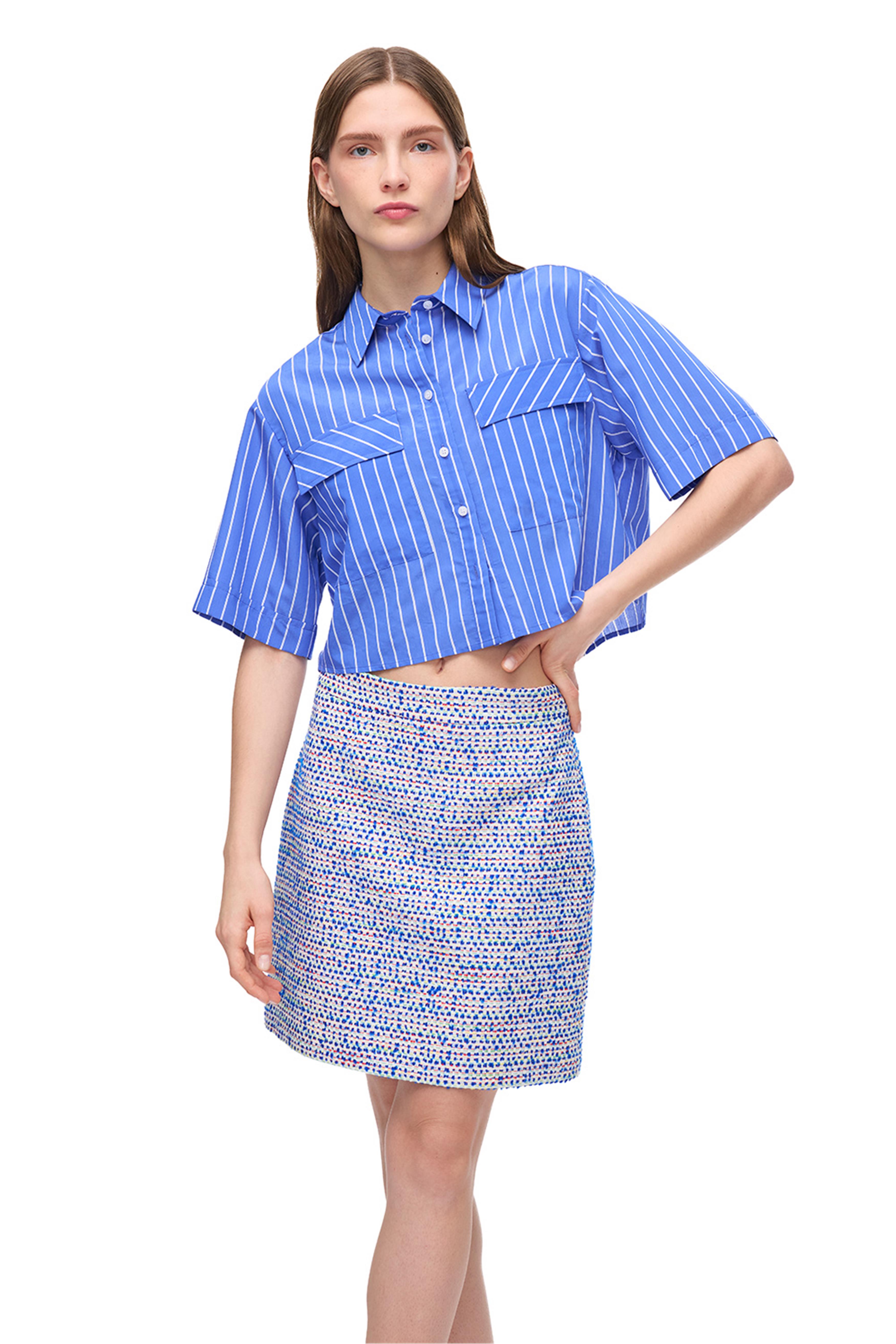 Çok Renkli Brave Regular Fit Yüksek Bel Mini Boy Etek