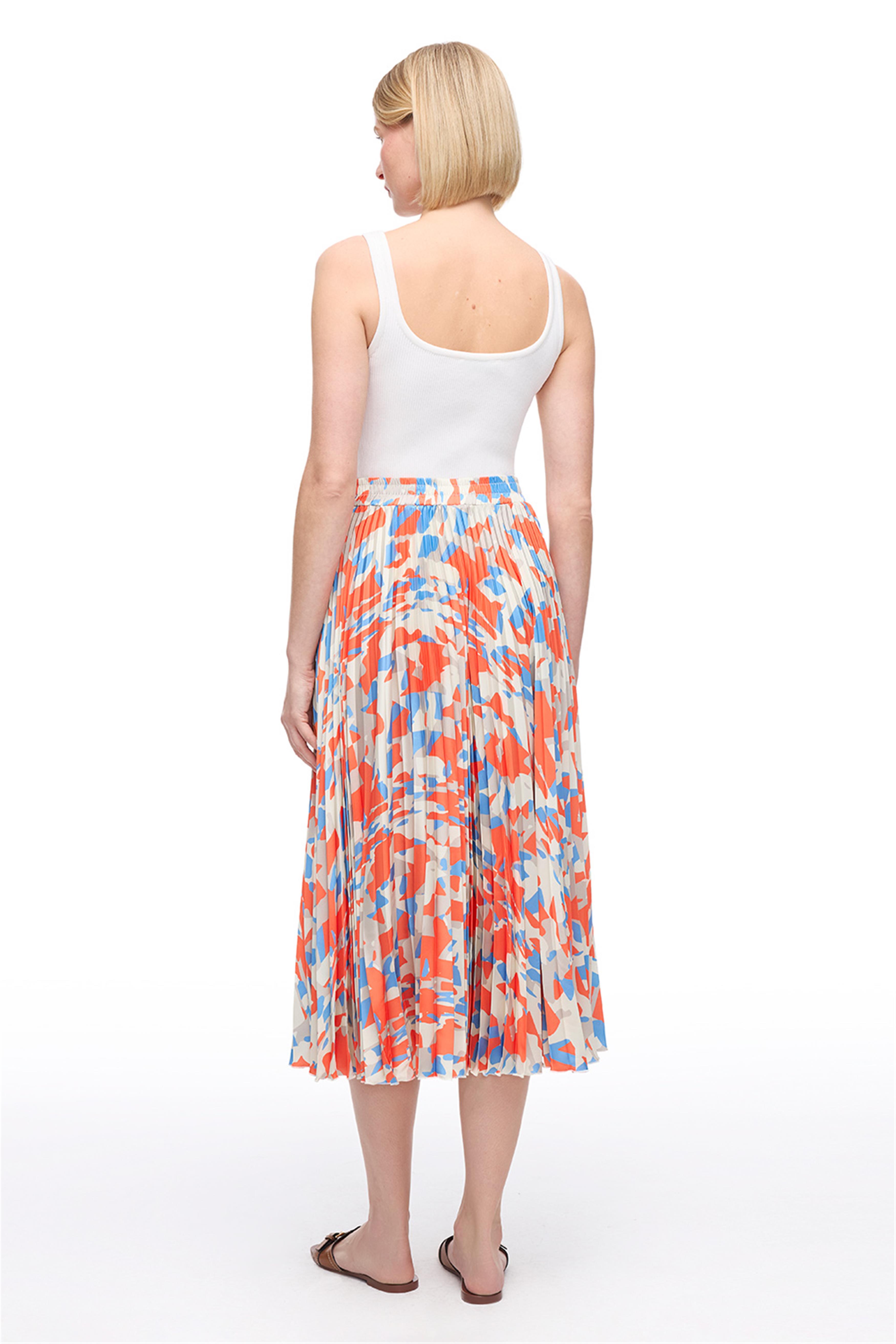 Çok Renkli Pamuklu Midi Etek