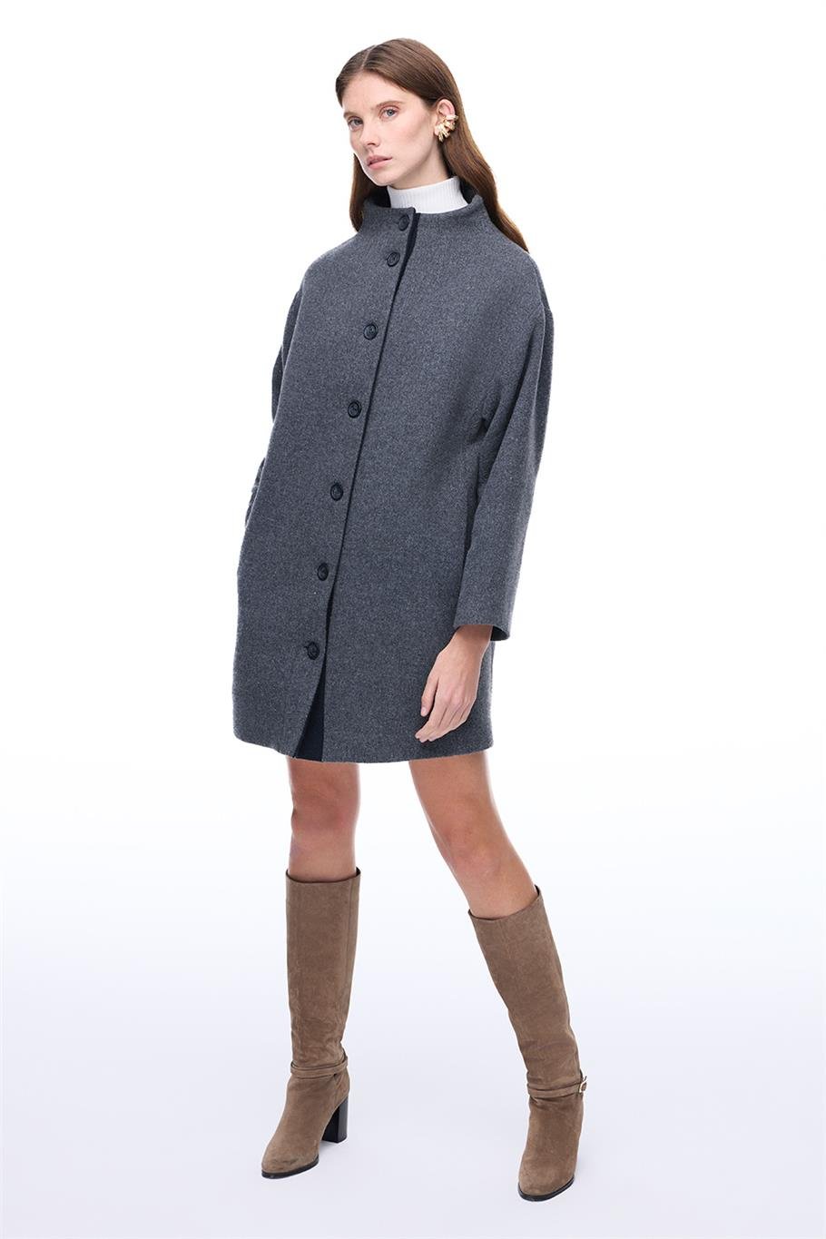 Cronus Antrasit Renk Kadın Kaban