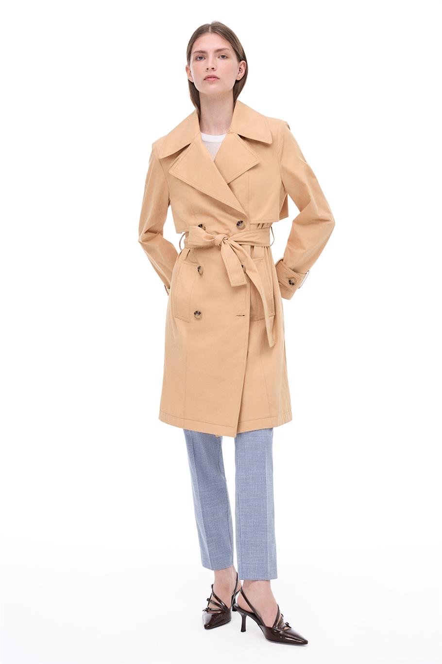 Devetüyü Klasik Yaka Trençkot