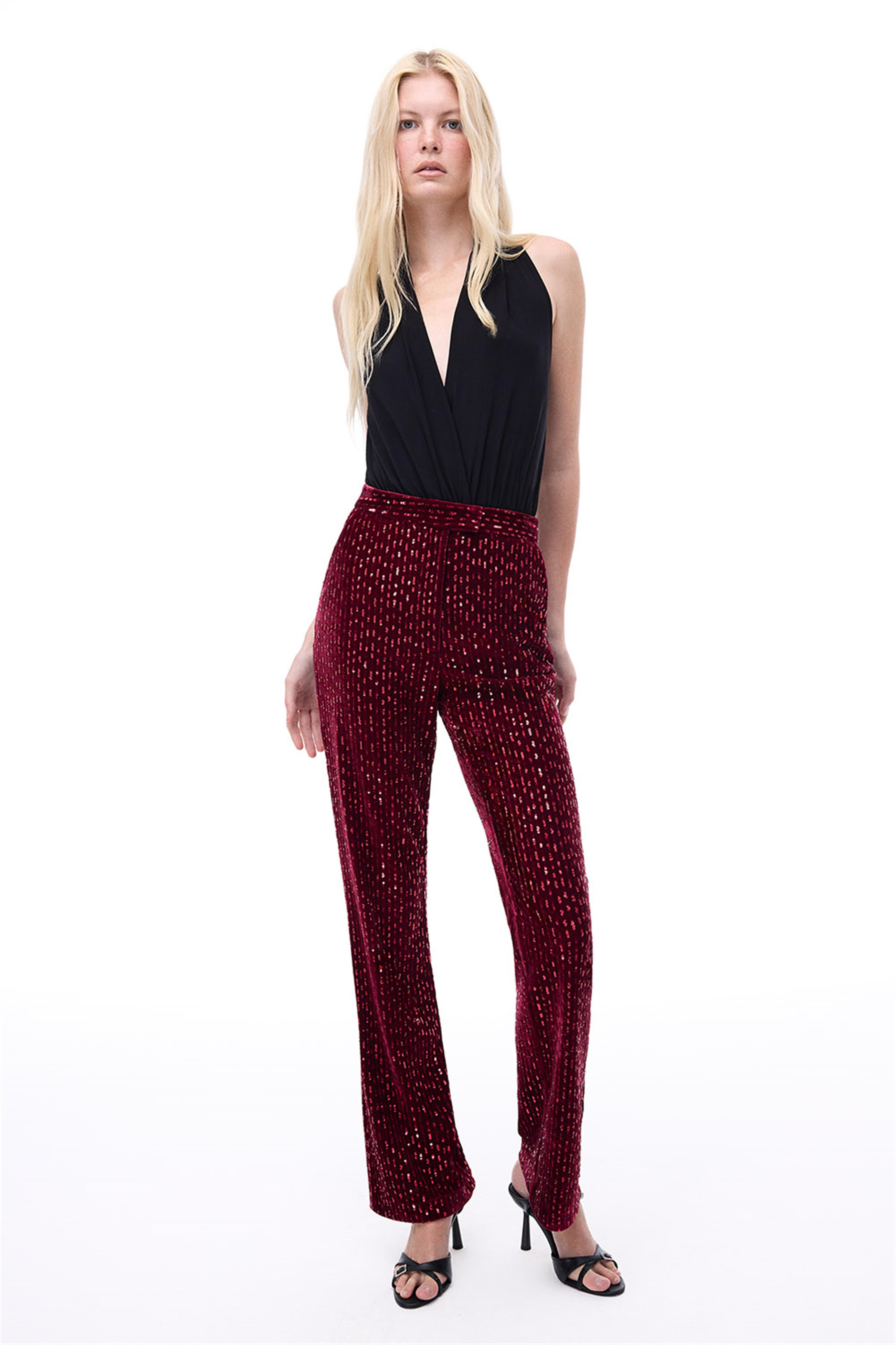 Donicas Slim Fit Uzun Boy Bordo Pantolon