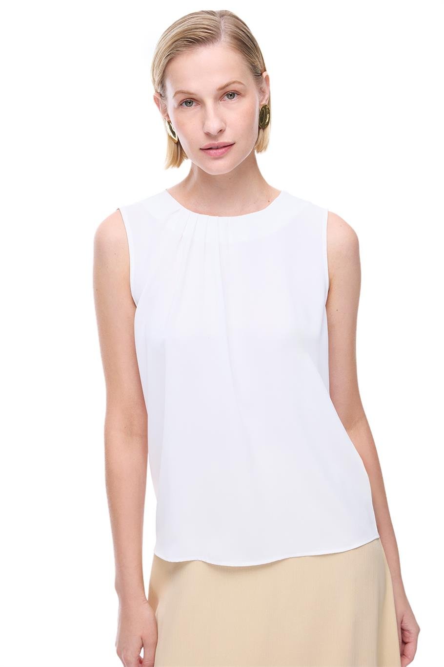 Ekru Bisiklet Taka Sıfır Kol Bluz