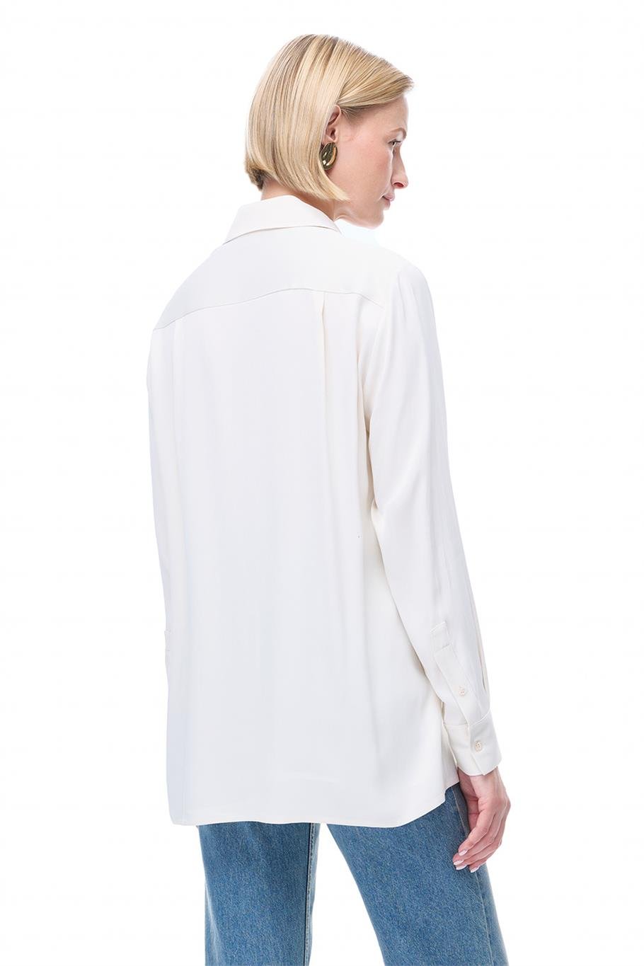 Ekru Klasik Yaka Gömlek