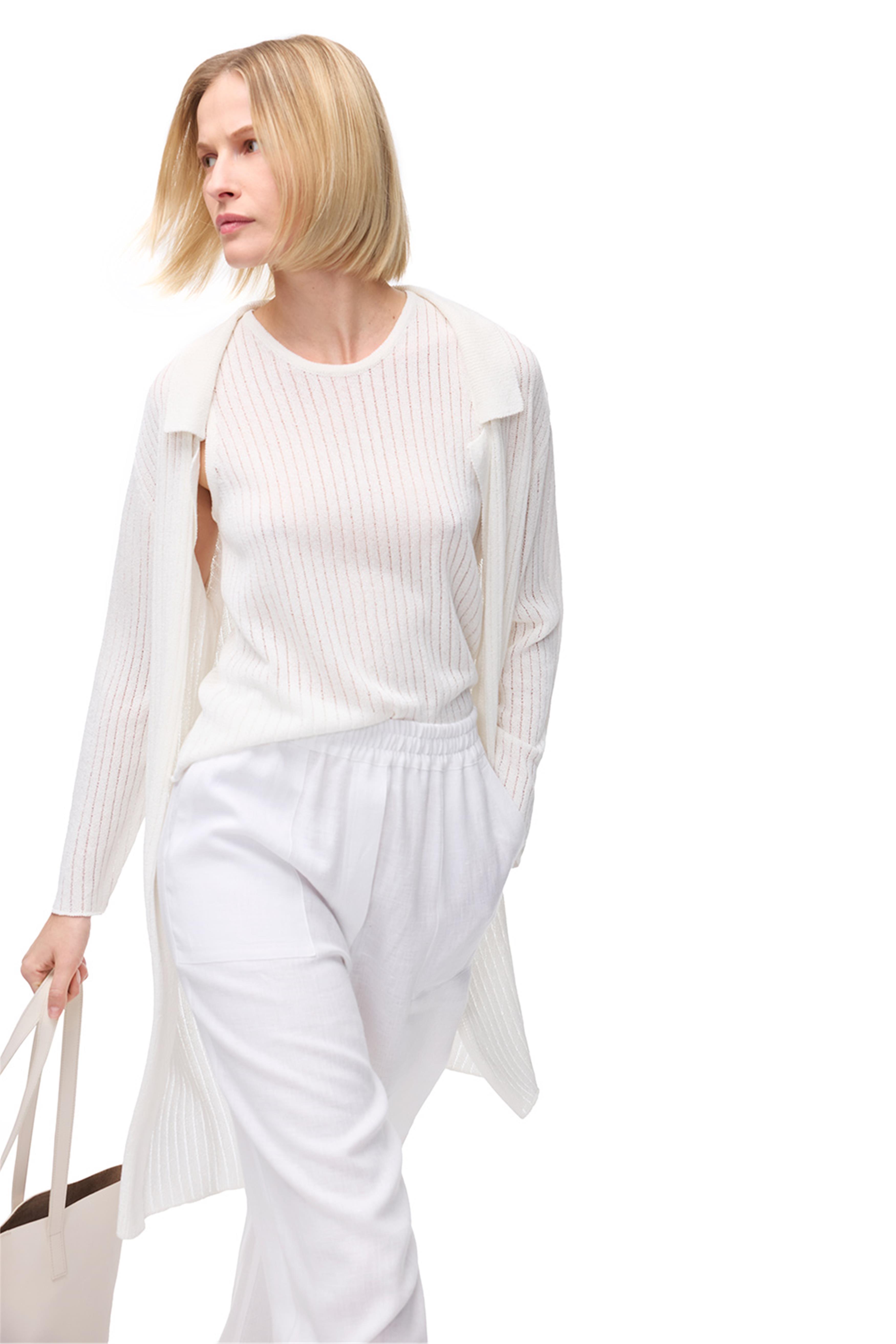 Ekru Rahat Kalıp Triko Bluz