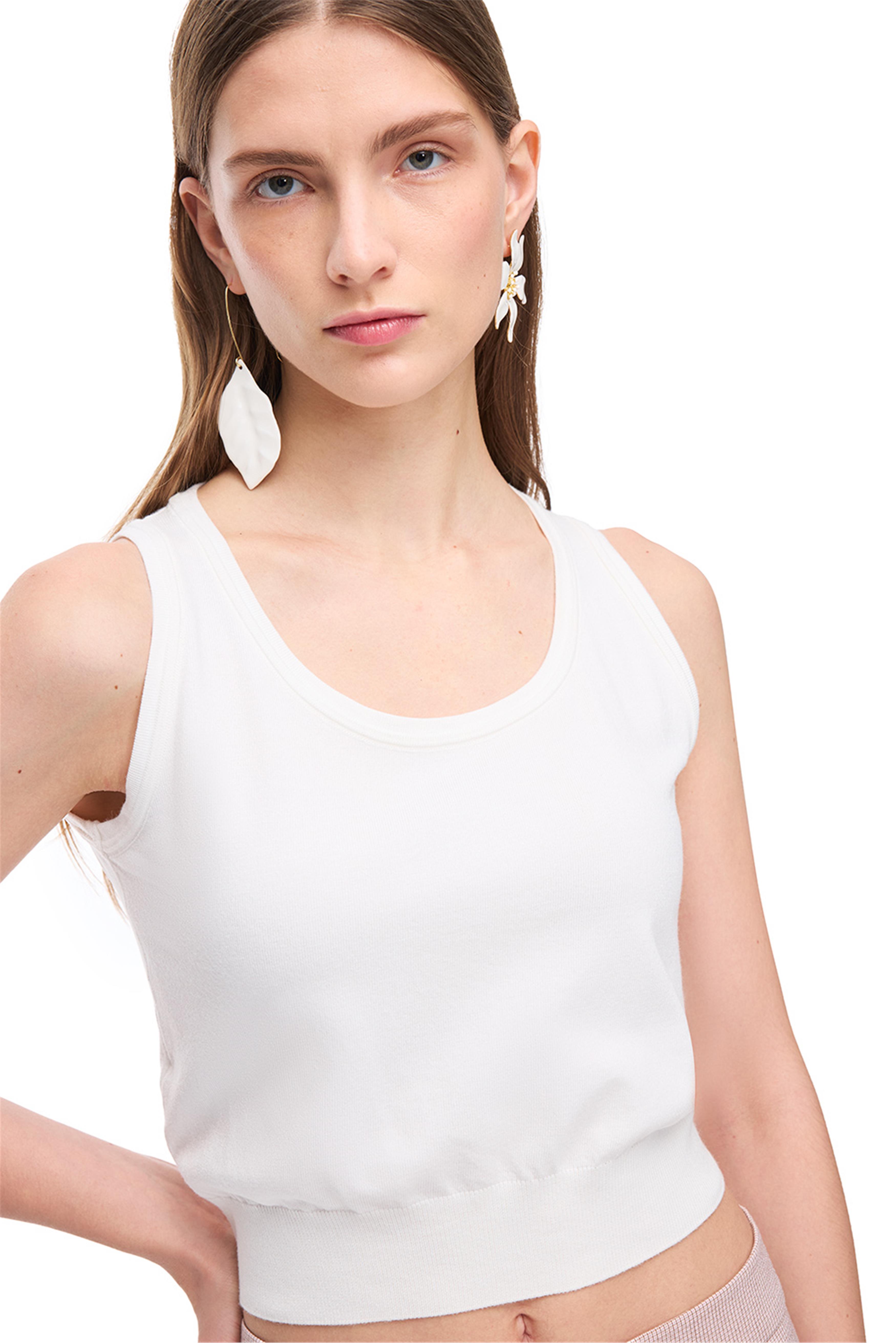 Ekru Slim Fit Triko Bluz