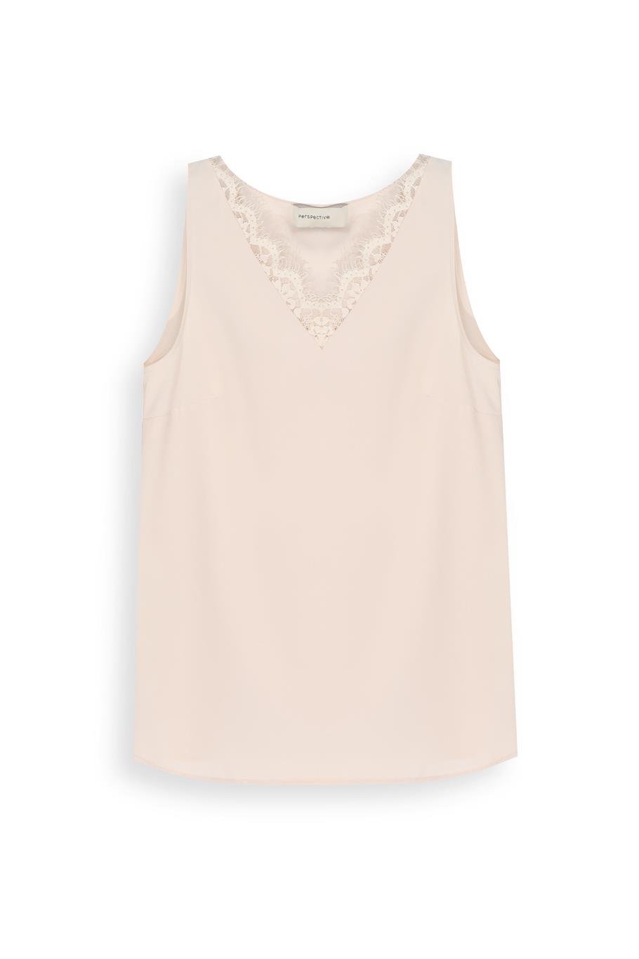 Farewell Regular Fit Standart Boy Sıfır Kol V-Yaka Bej Bluz