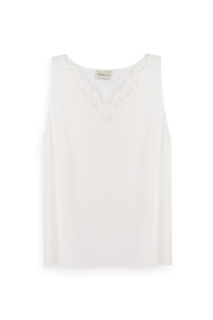 Farewell Regular Fit Standart Boy Sıfır Kol V-Yaka Ekru Bluz