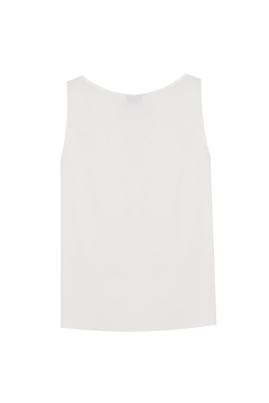 Farewell Regular Fit Standart Boy Sıfır Kol V-Yaka Ekru Bluz