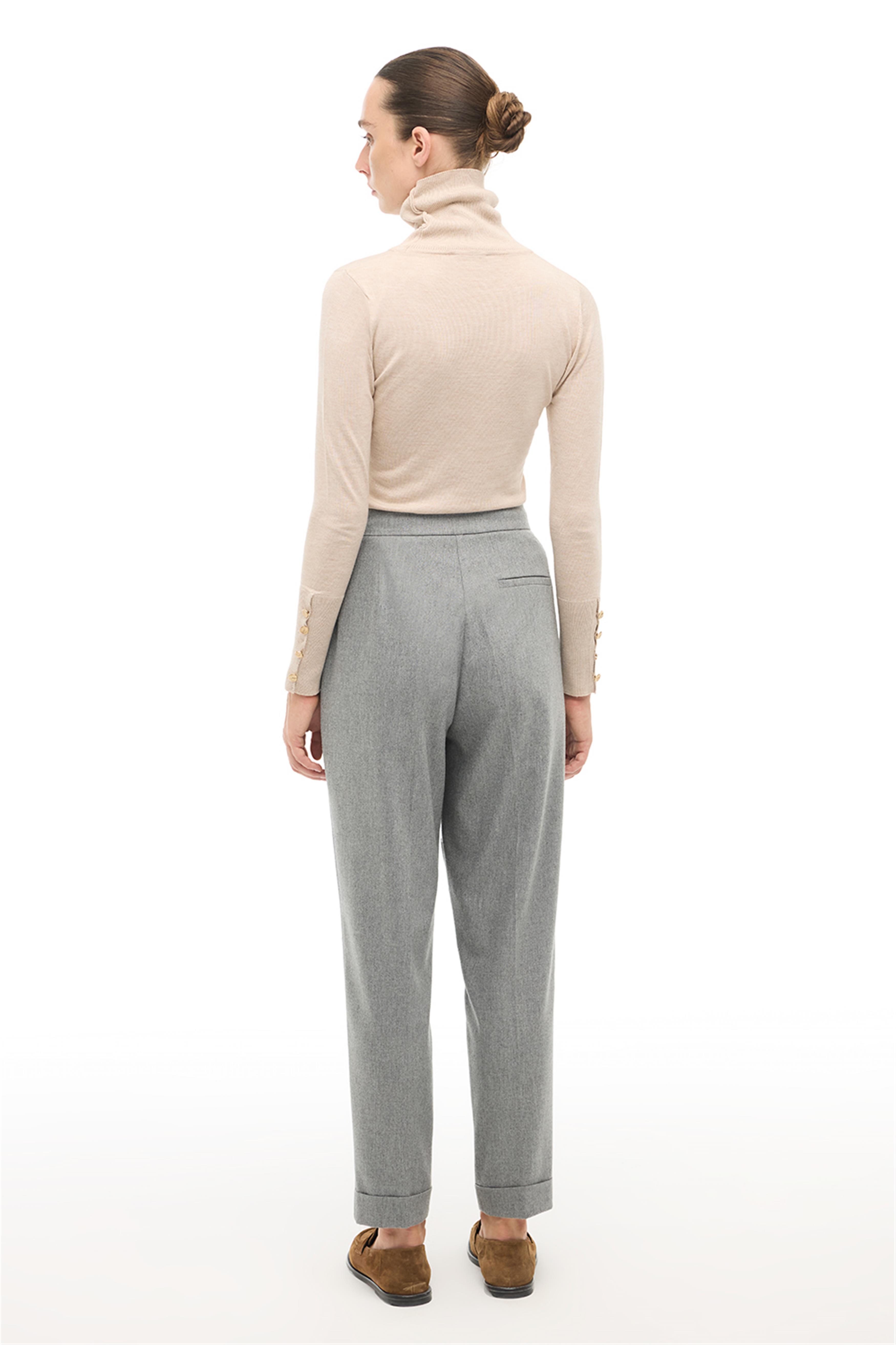 Gri Duble Paça Pantolon