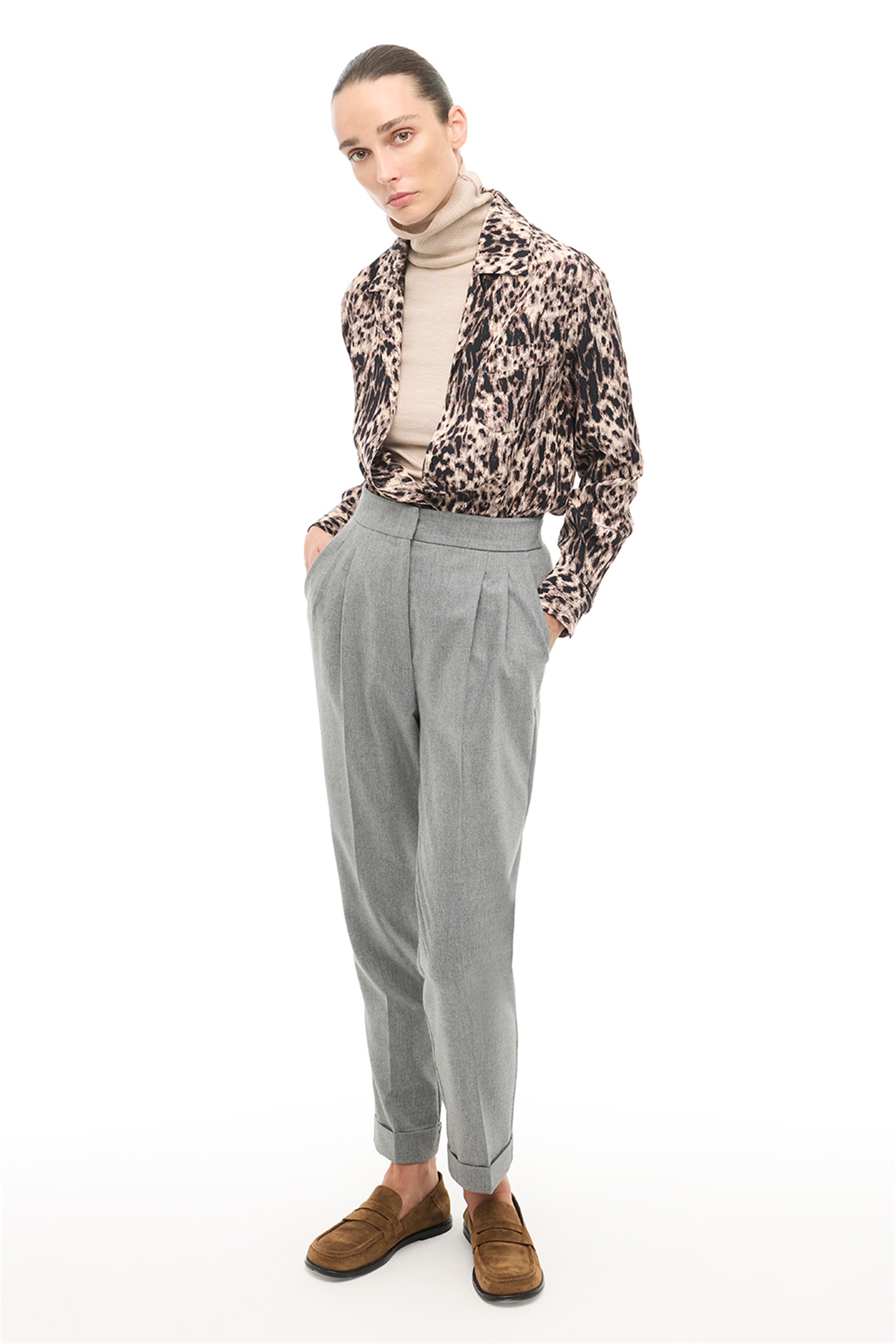 Gri Duble Paça Pantolon