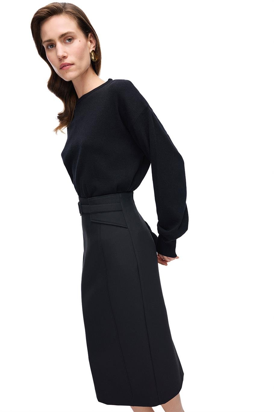 İllas Oversize Siyah Renk Kadın Triko Bluz