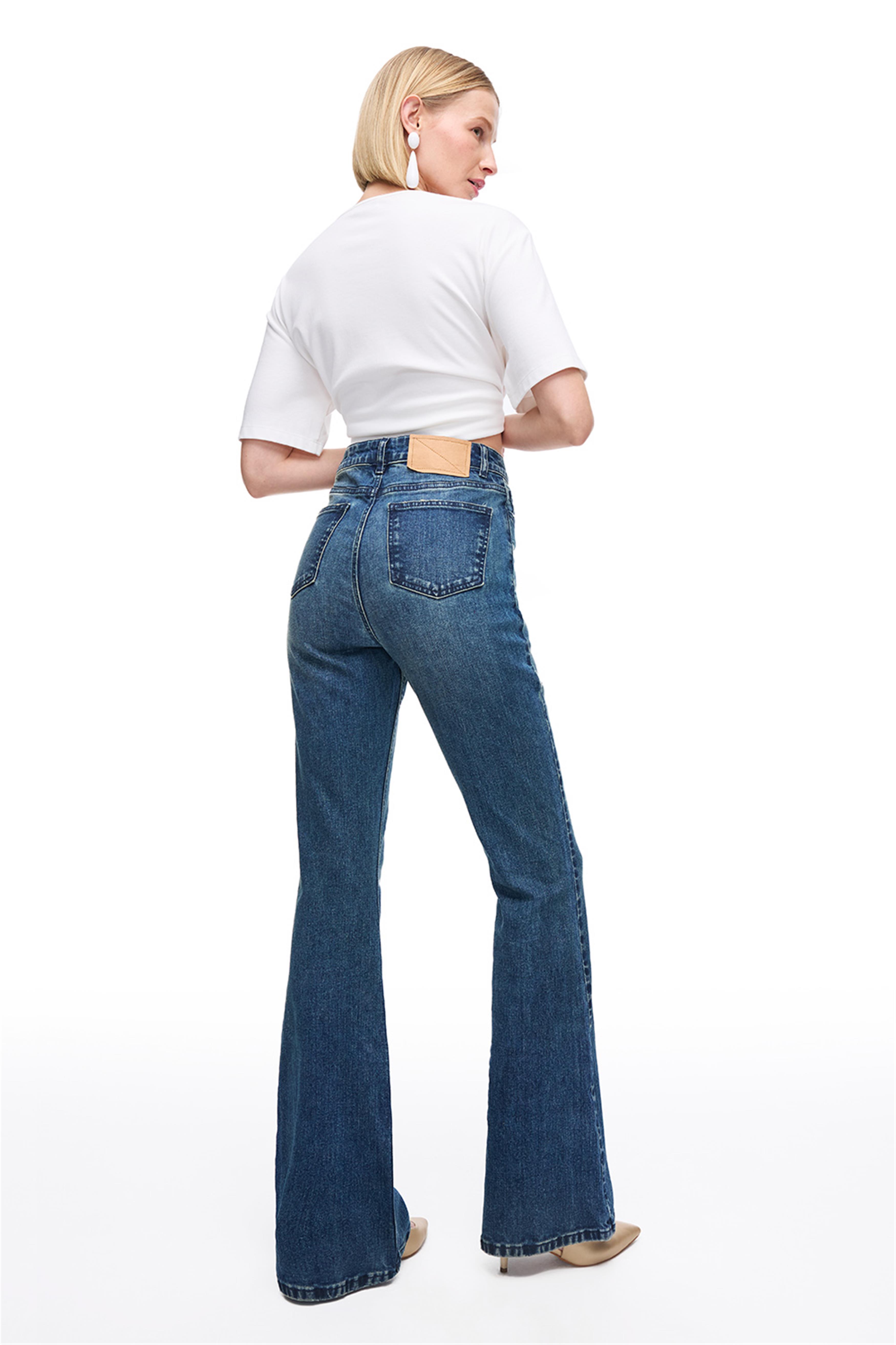 İndigo Yüksek Bel Slim Fit Denim Pantolon